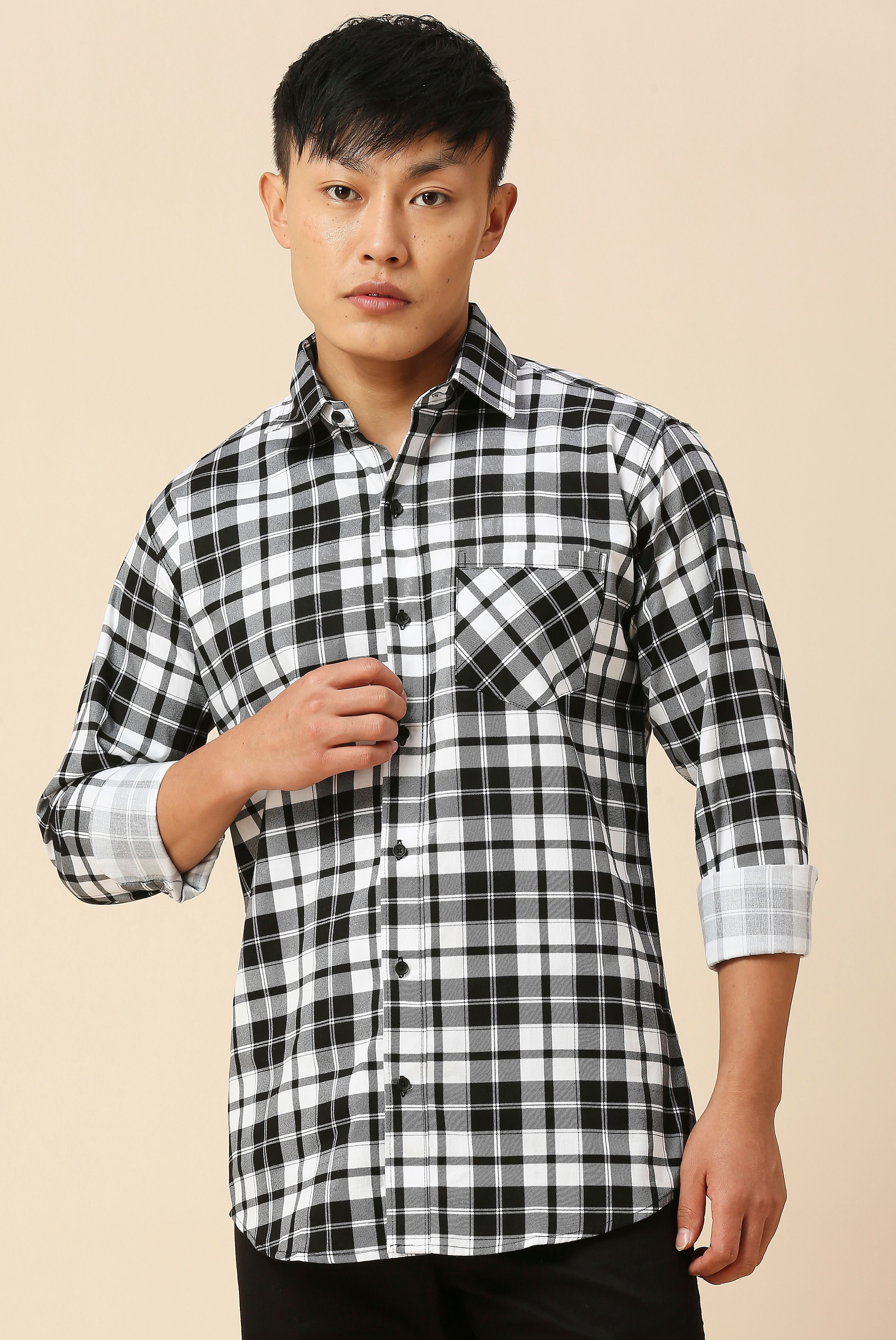 White Black Cruze Checked Shirt 