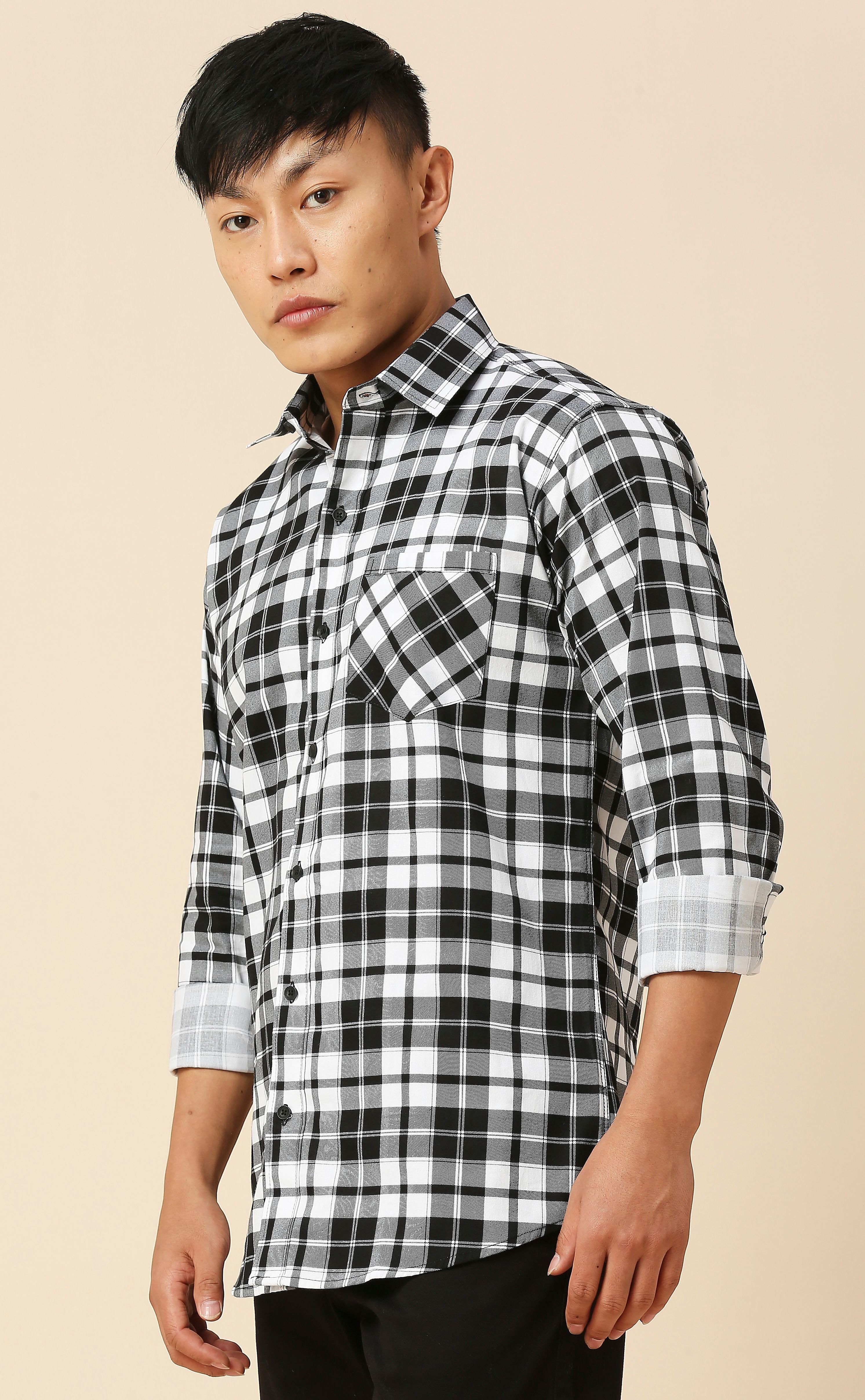 White Black Cruze Checked Shirt 