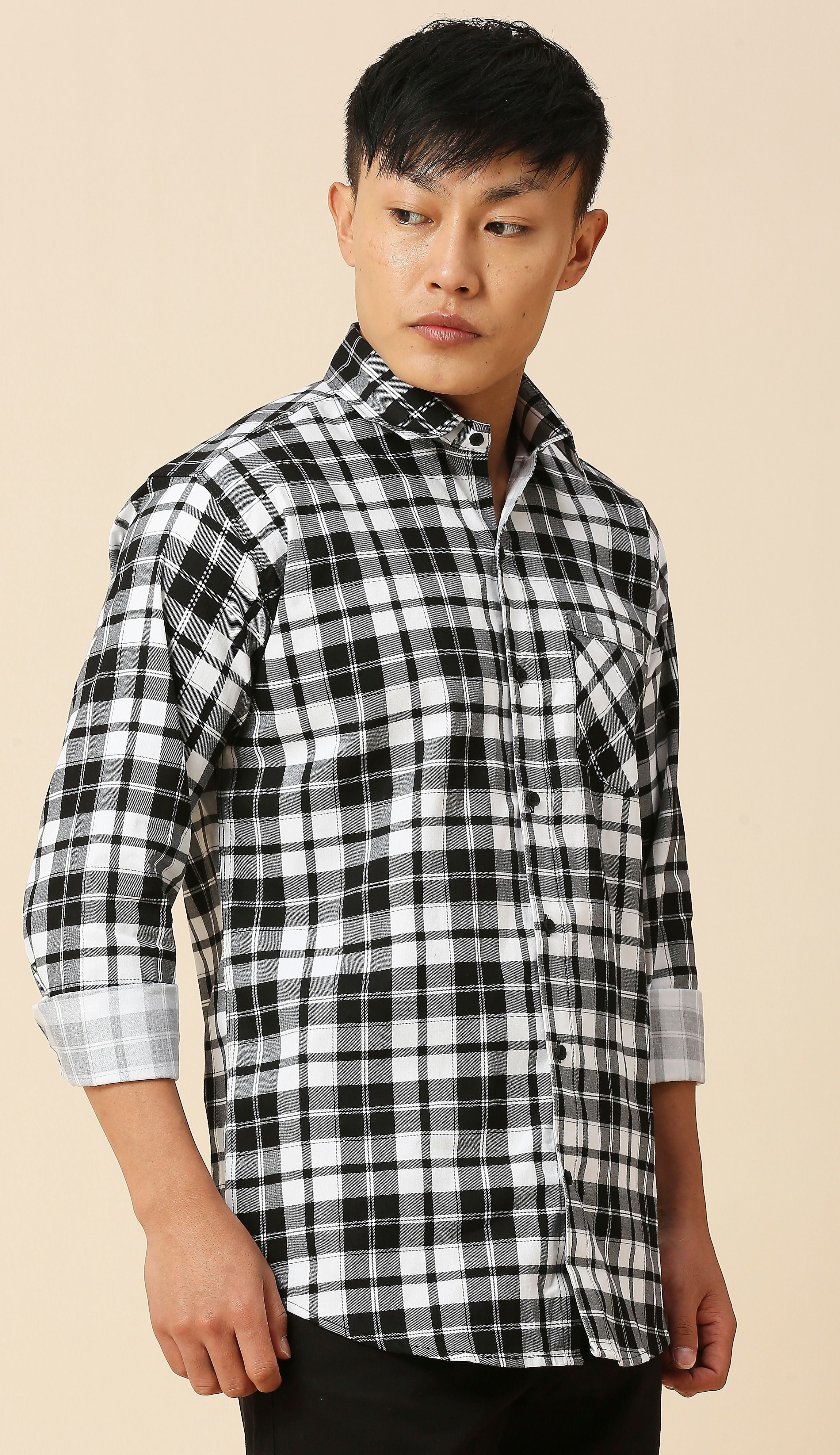 White Black Cruze Checked Shirt 