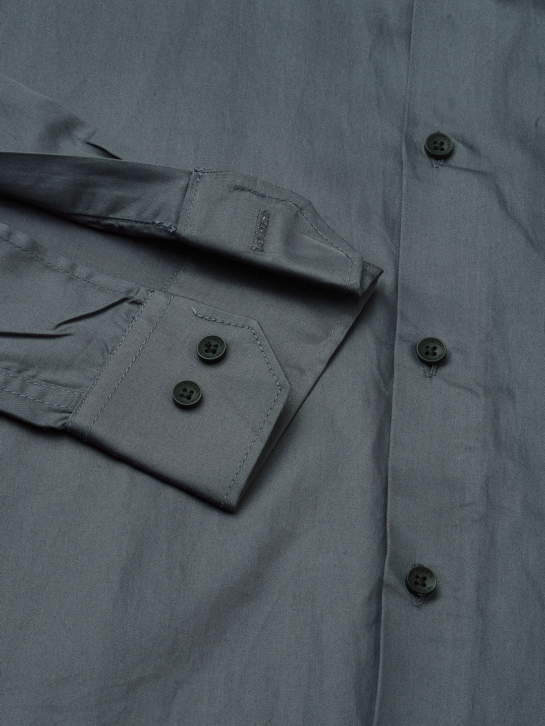 Solid Grey Satin Cotton Shirts for Men