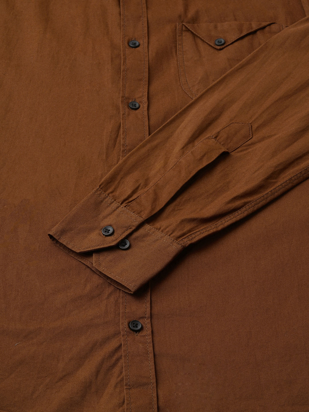 Roadster Brown Solid Shirts for Men