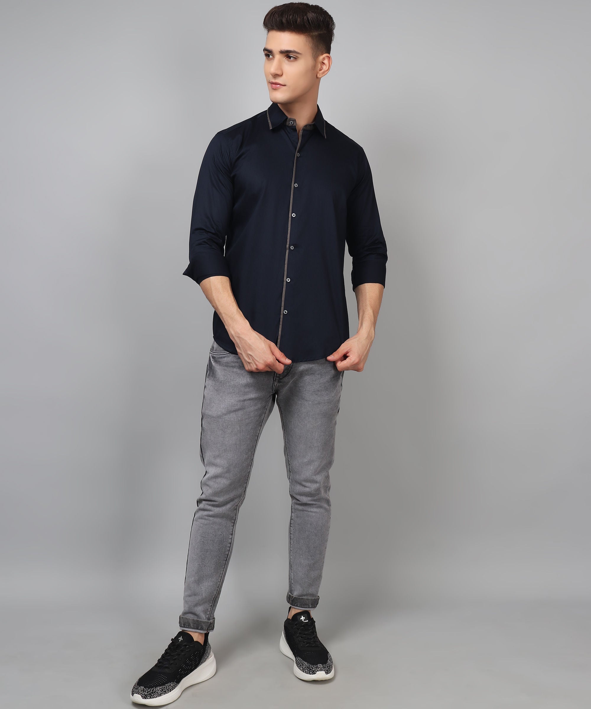 Navy Grey Shirt for Men