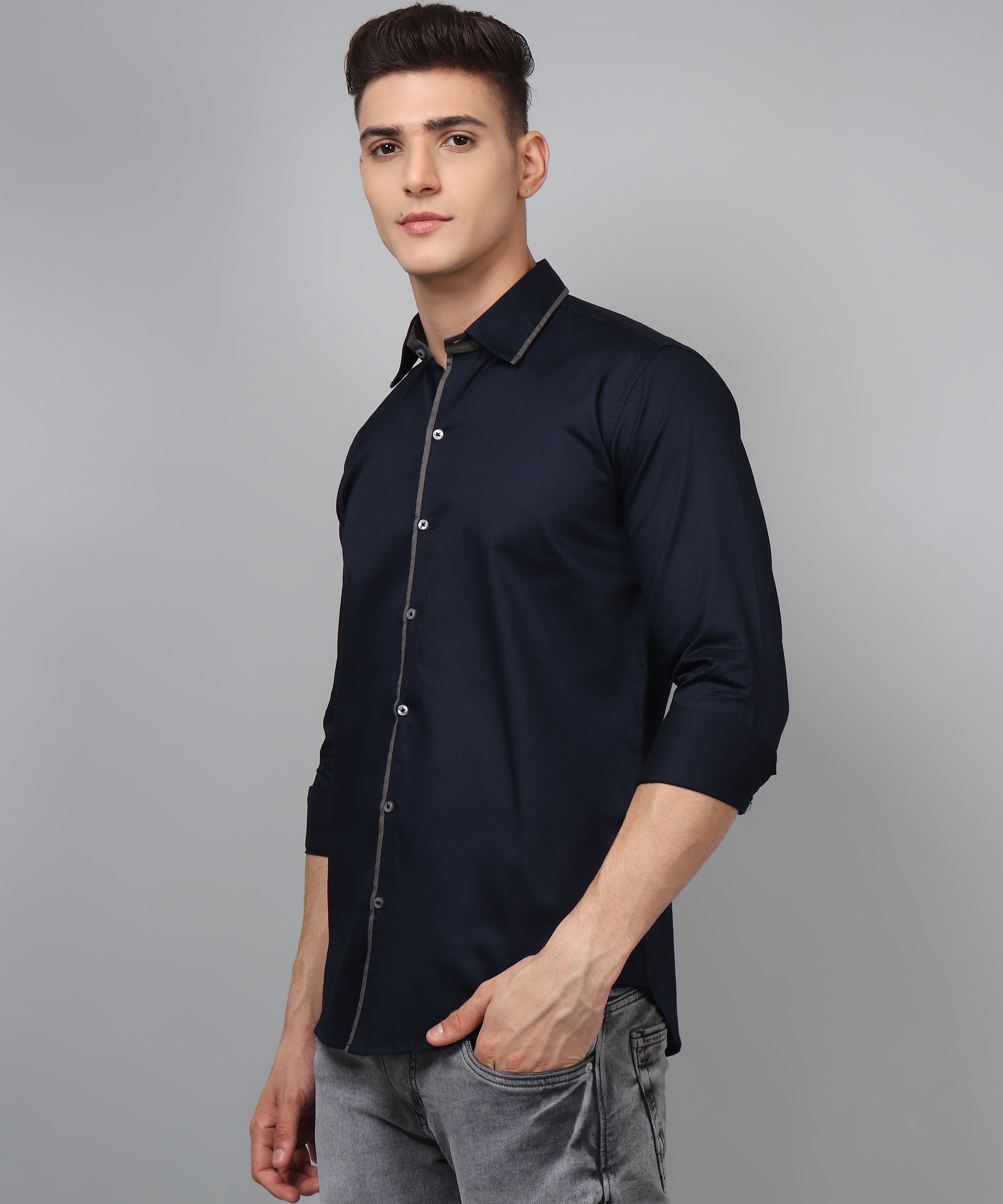 Navy Grey Shirt for Men