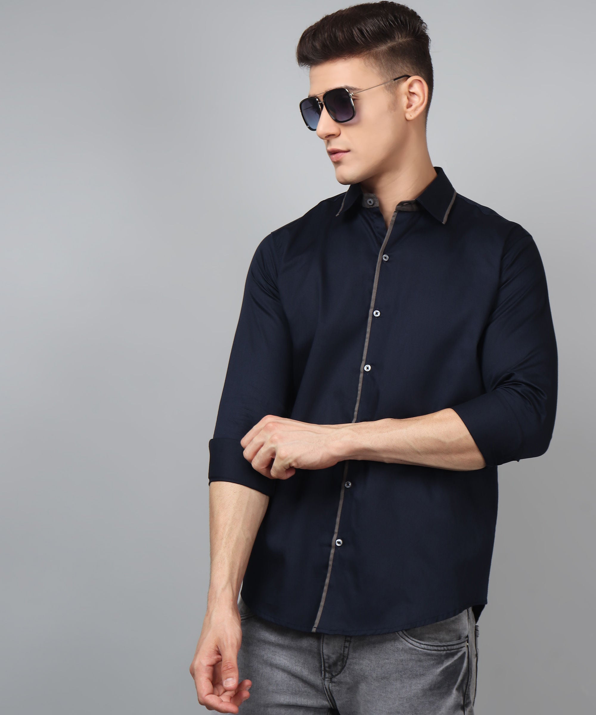 Navy Grey Shirt for Men