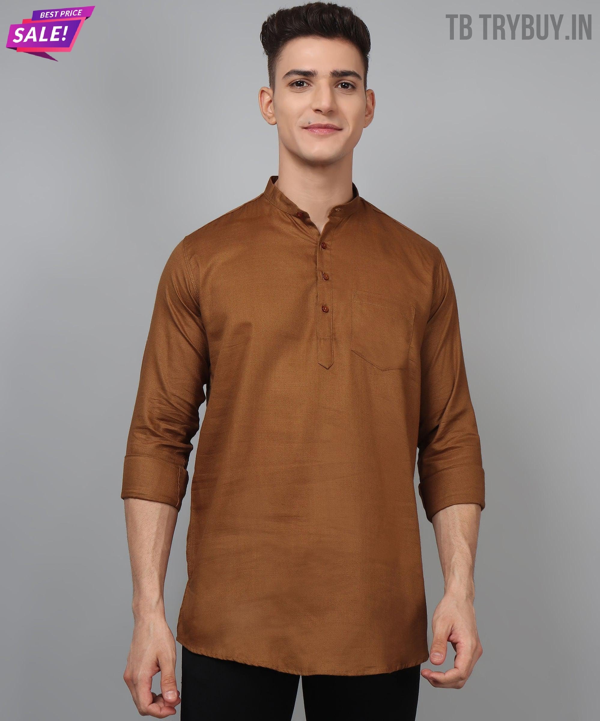 Luxe TryBuy Premium Fashionable Cotton Ethnic Kurta for Men