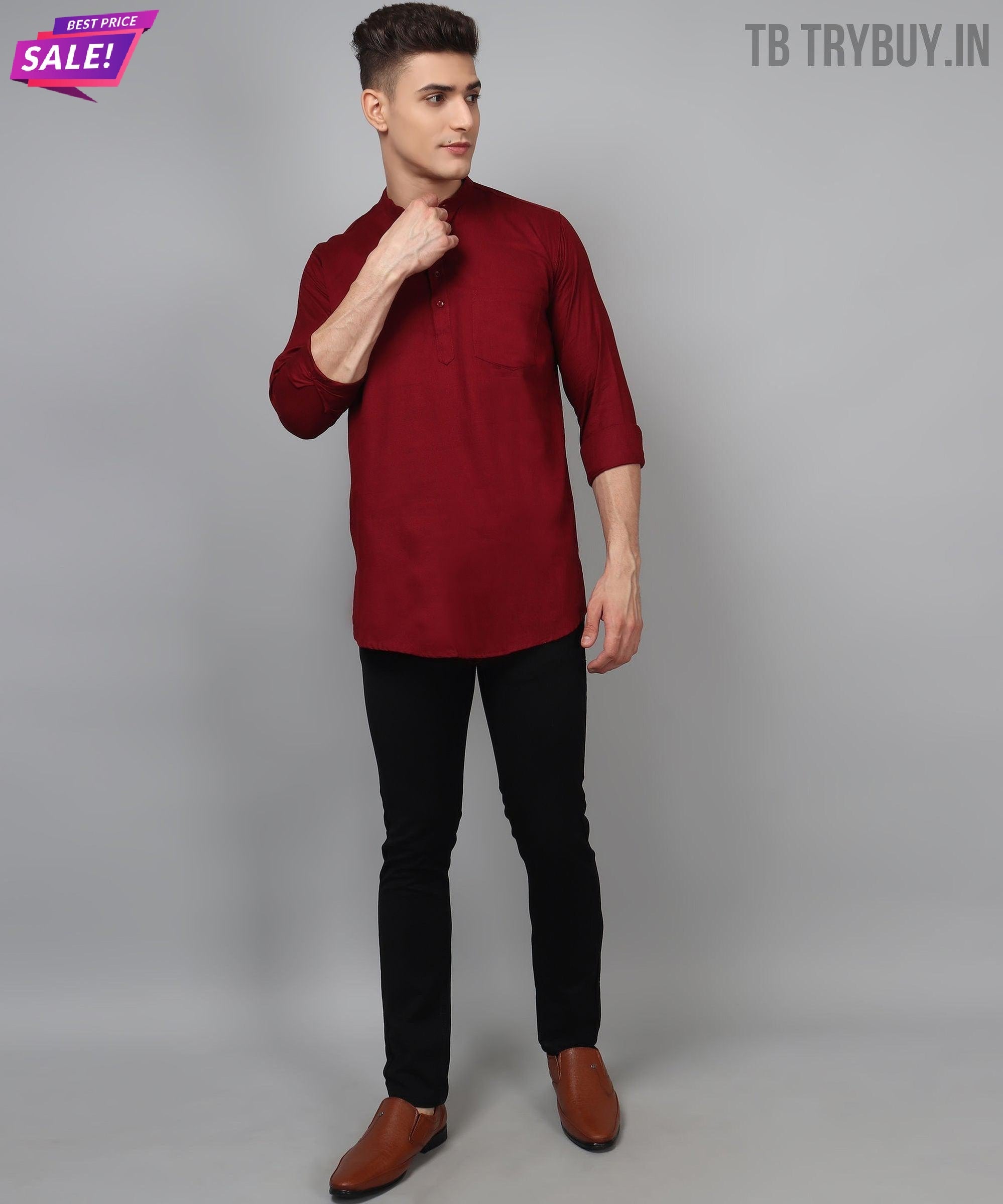 Luxe TryBuy Premium Fancy Cotton Ethnic Kurta for Men