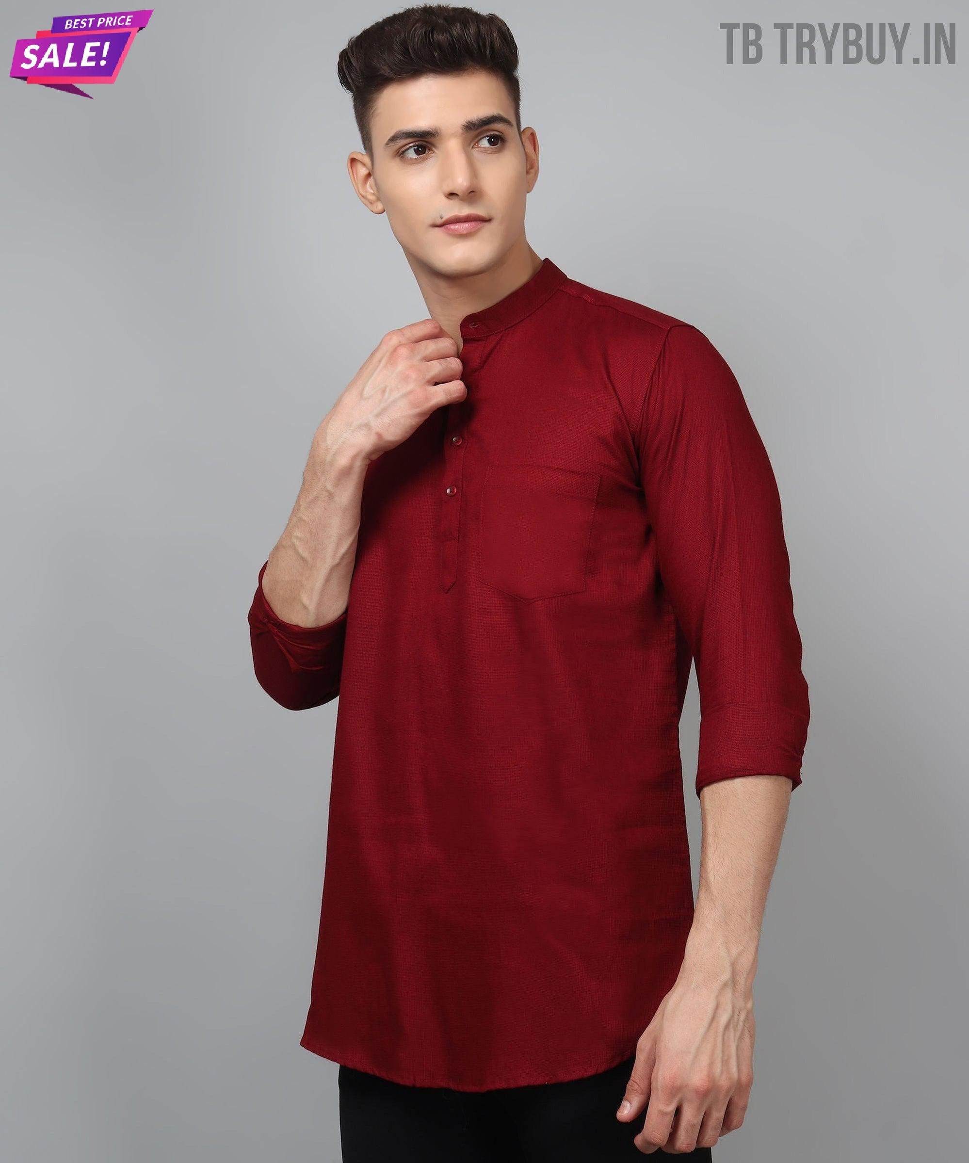 Luxe TryBuy Premium Fancy Cotton Ethnic Kurta for Men