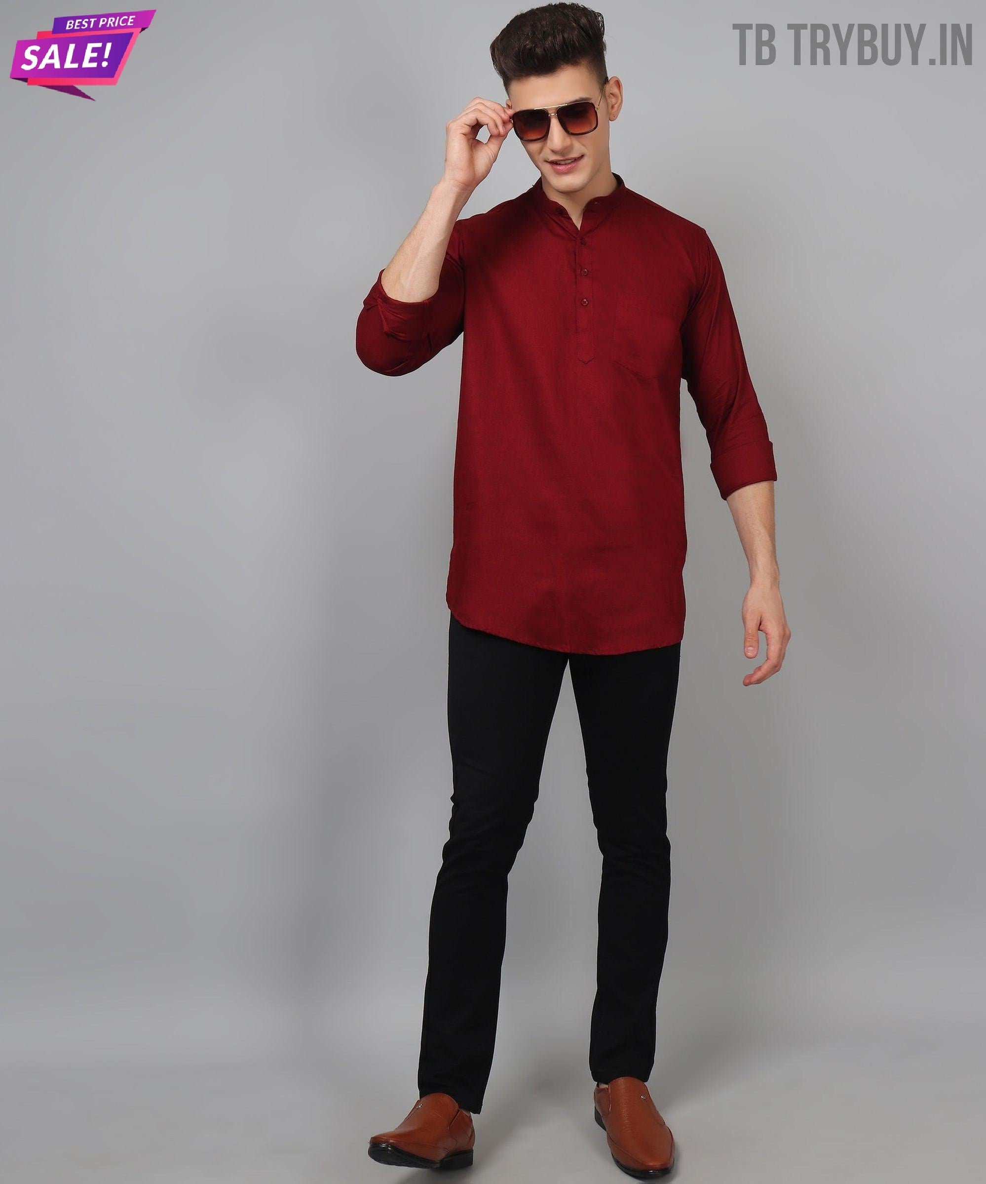 Luxe TryBuy Premium Fancy Cotton Ethnic Kurta for Men