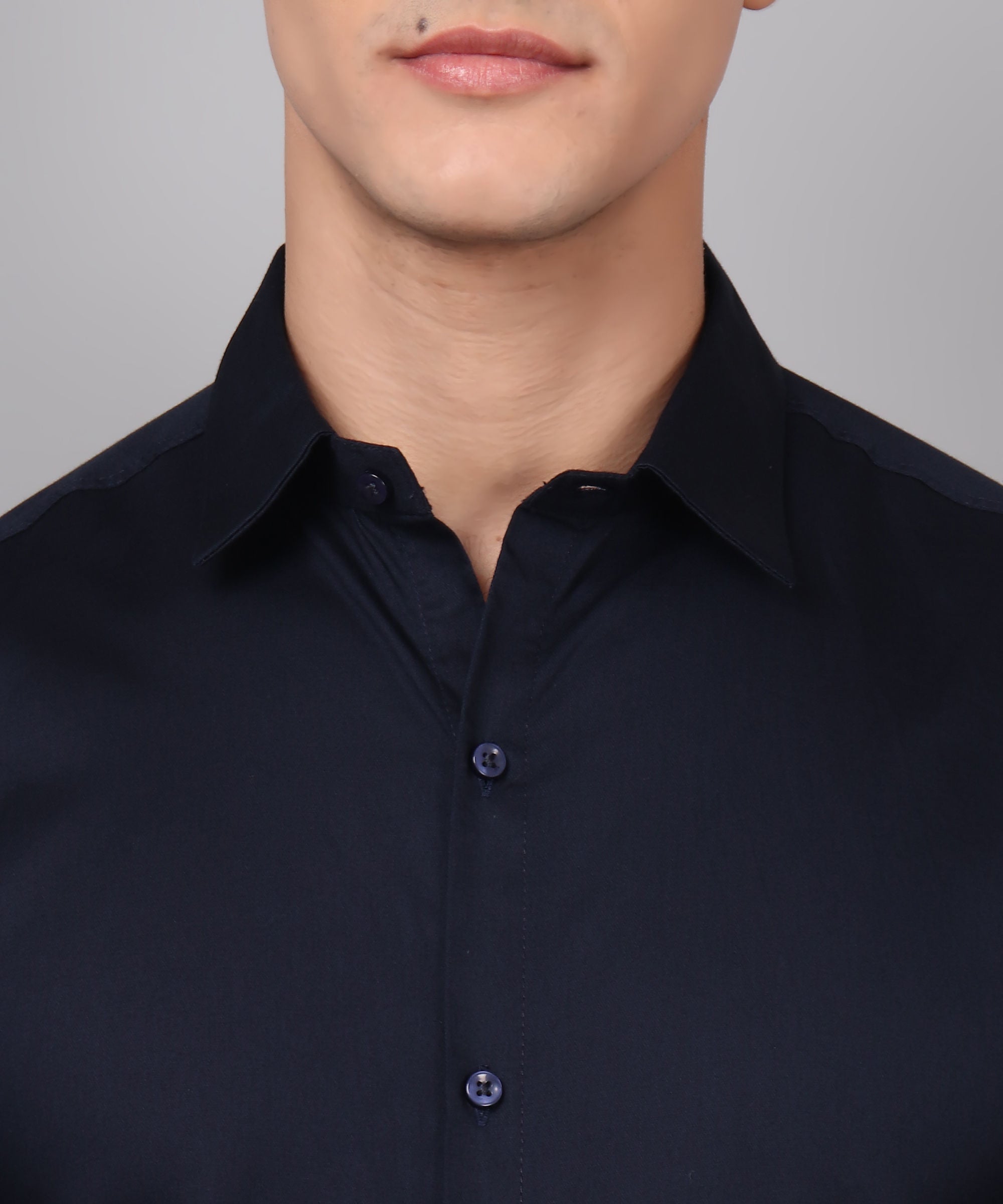 Exclusive TryBuy Premium Navy Blue Dress Shirt for Men