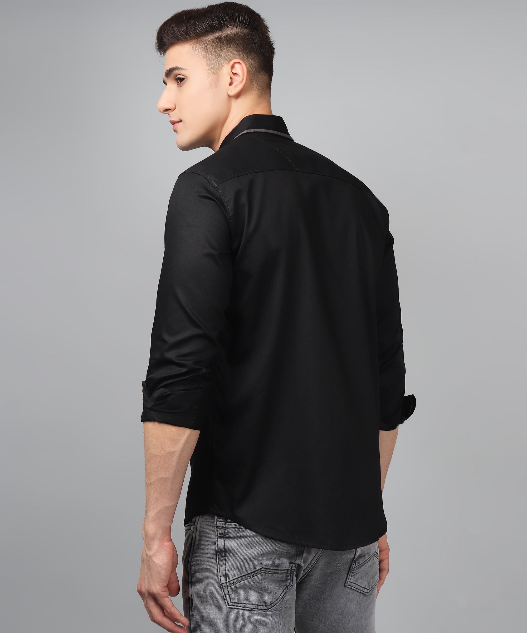 Black Grey Shirt for Men