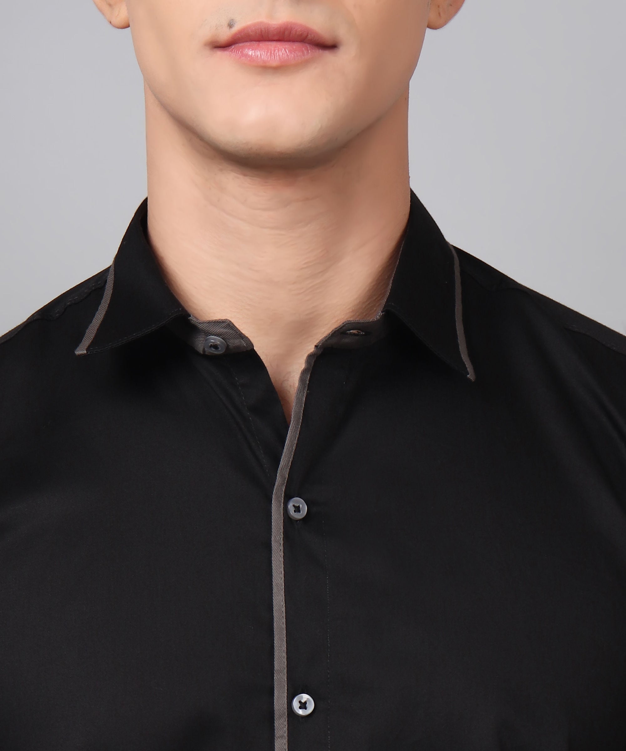 Black Grey Shirt for Men