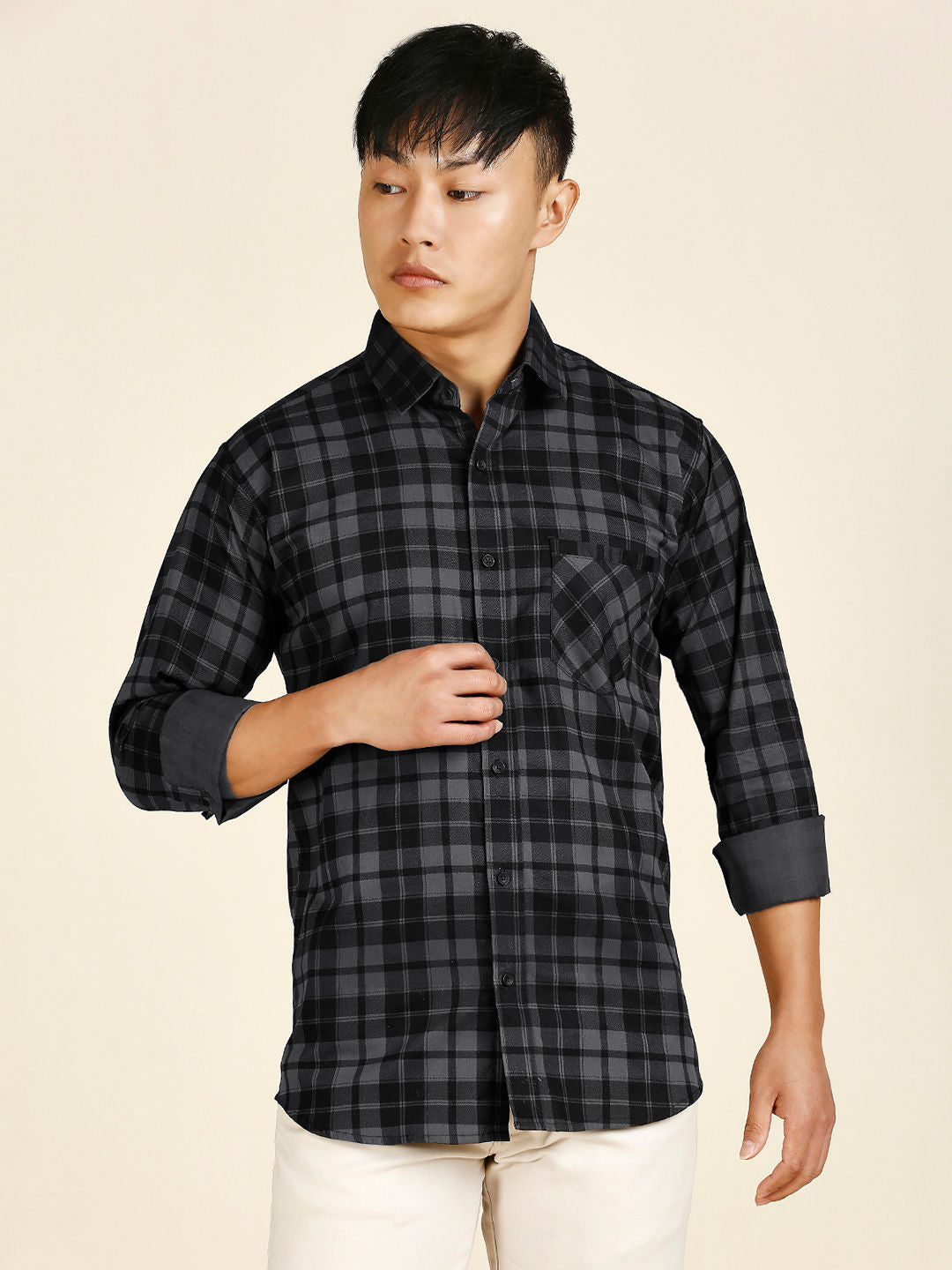 Versatile Checked Men's Shirt