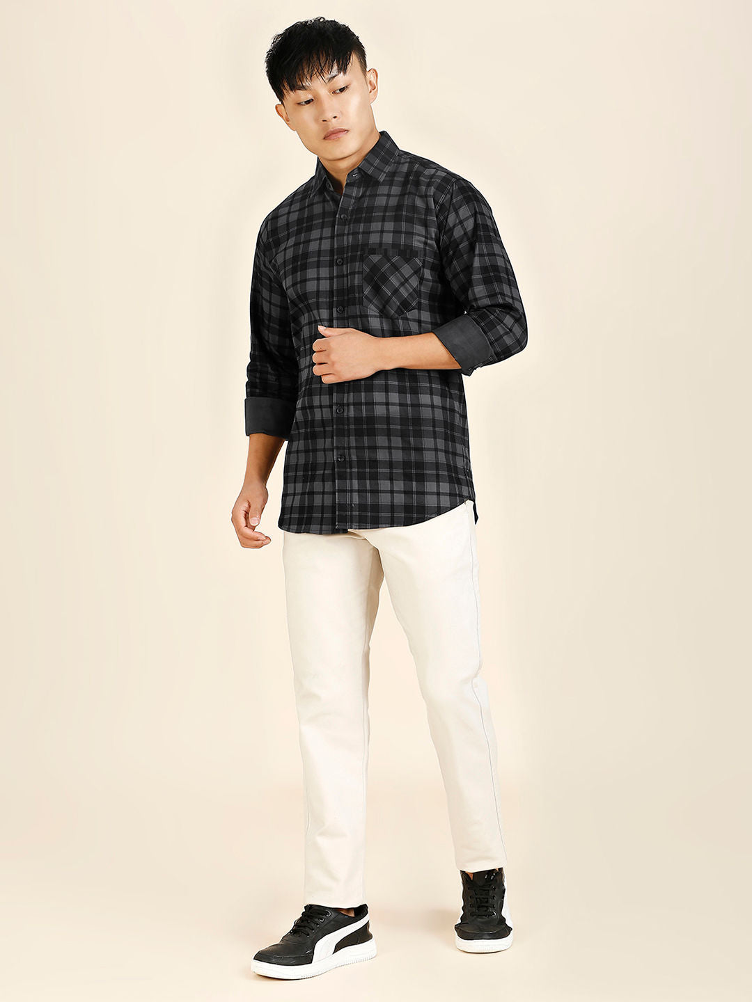 Versatile Checked Men's Shirt