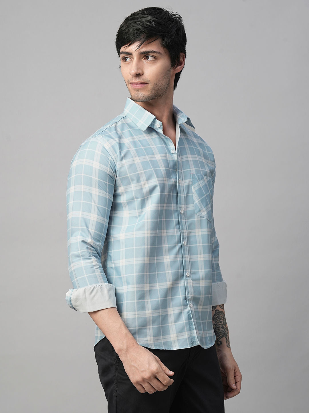 Light Checked Men's Shirt