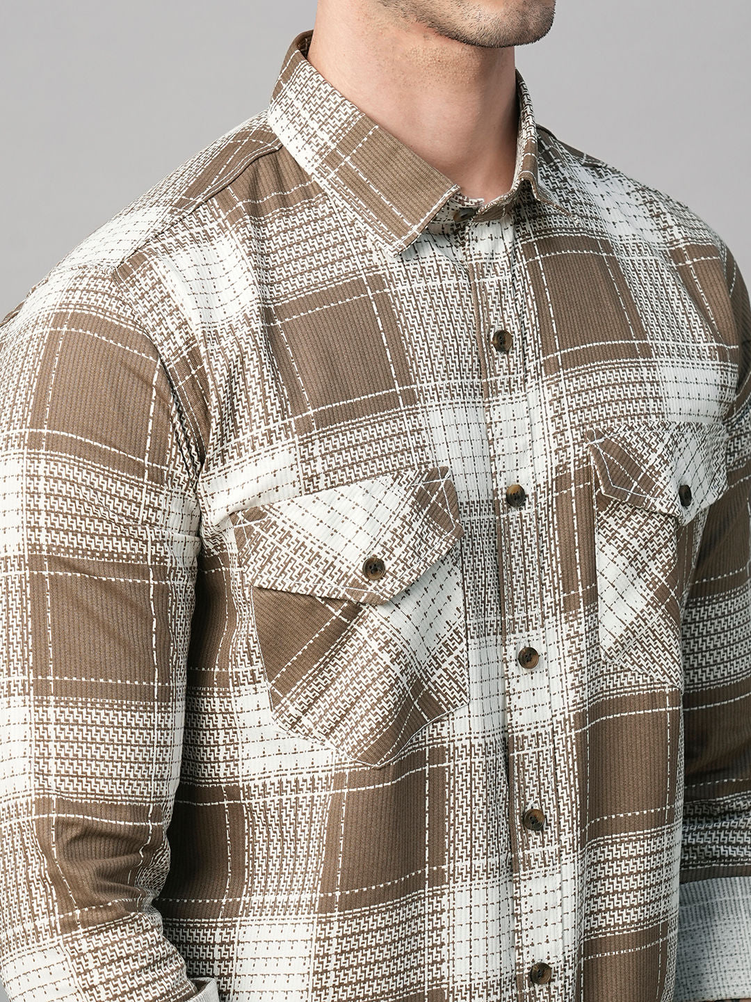 Palermo Checked Double Pocket Shirt for Men