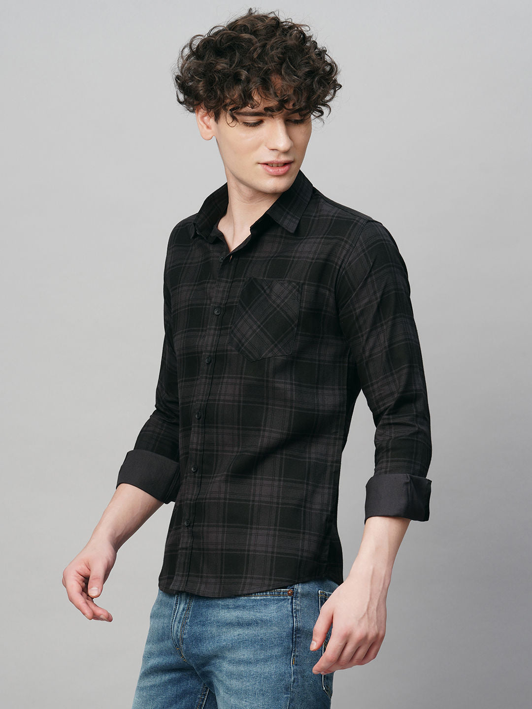 Leisure Checked Shirts for Men