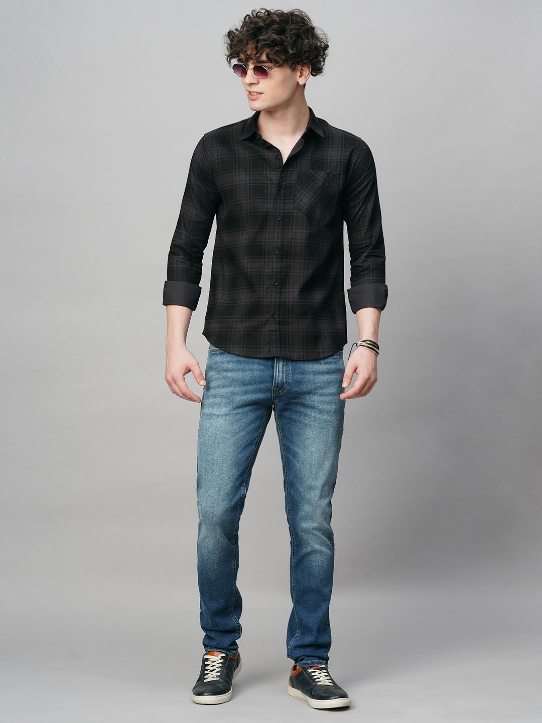 Leisure Checked Shirts for Men