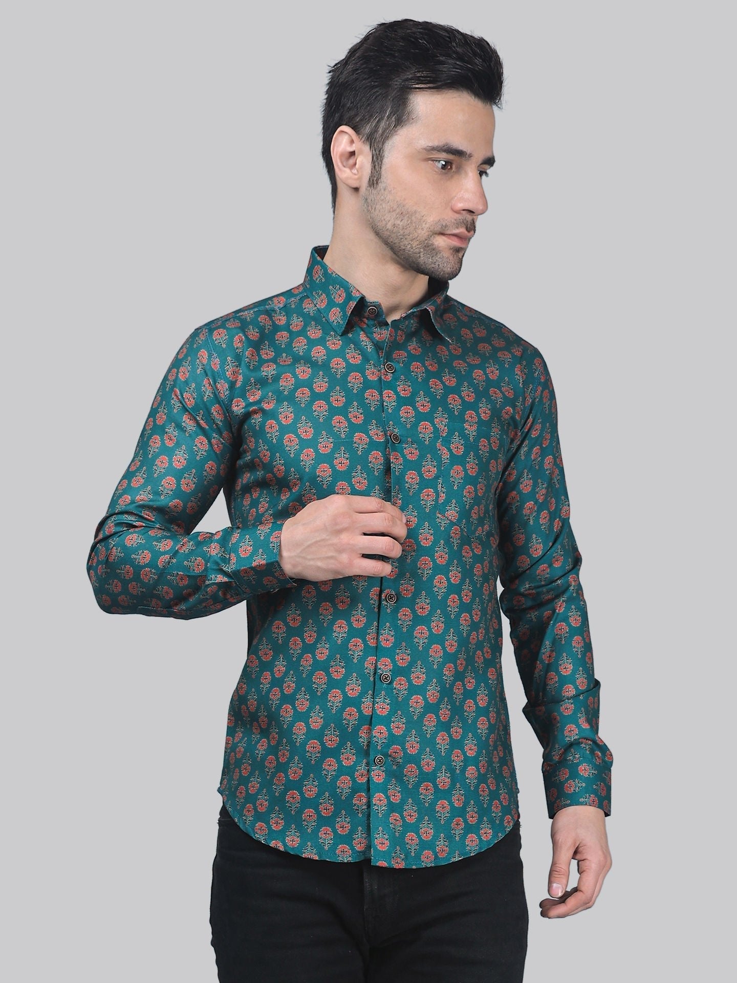 Artistic-modern Men's Printed Full Sleeve Casual Linen Shirt - TryBuy® USA🇺🇸