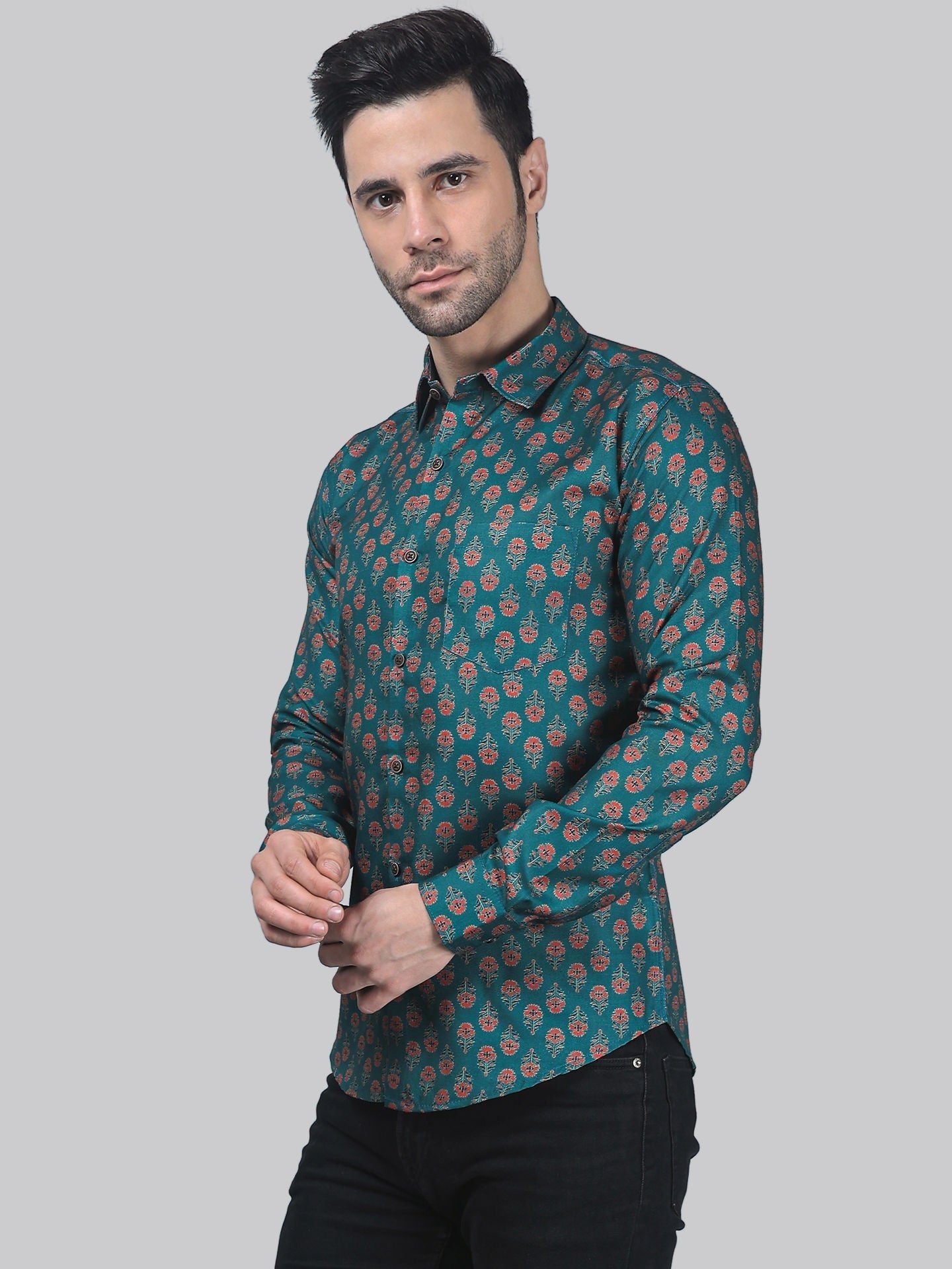 Artistic-modern Men's Printed Full Sleeve Casual Linen Shirt - TryBuy® USA🇺🇸