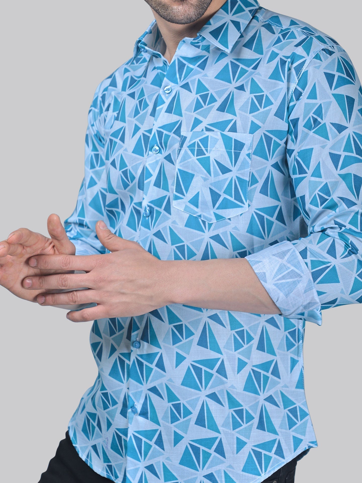 Chic-industrial Men's Printed Full Sleeve Casual Linen Shirt - TryBuy® USA🇺🇸