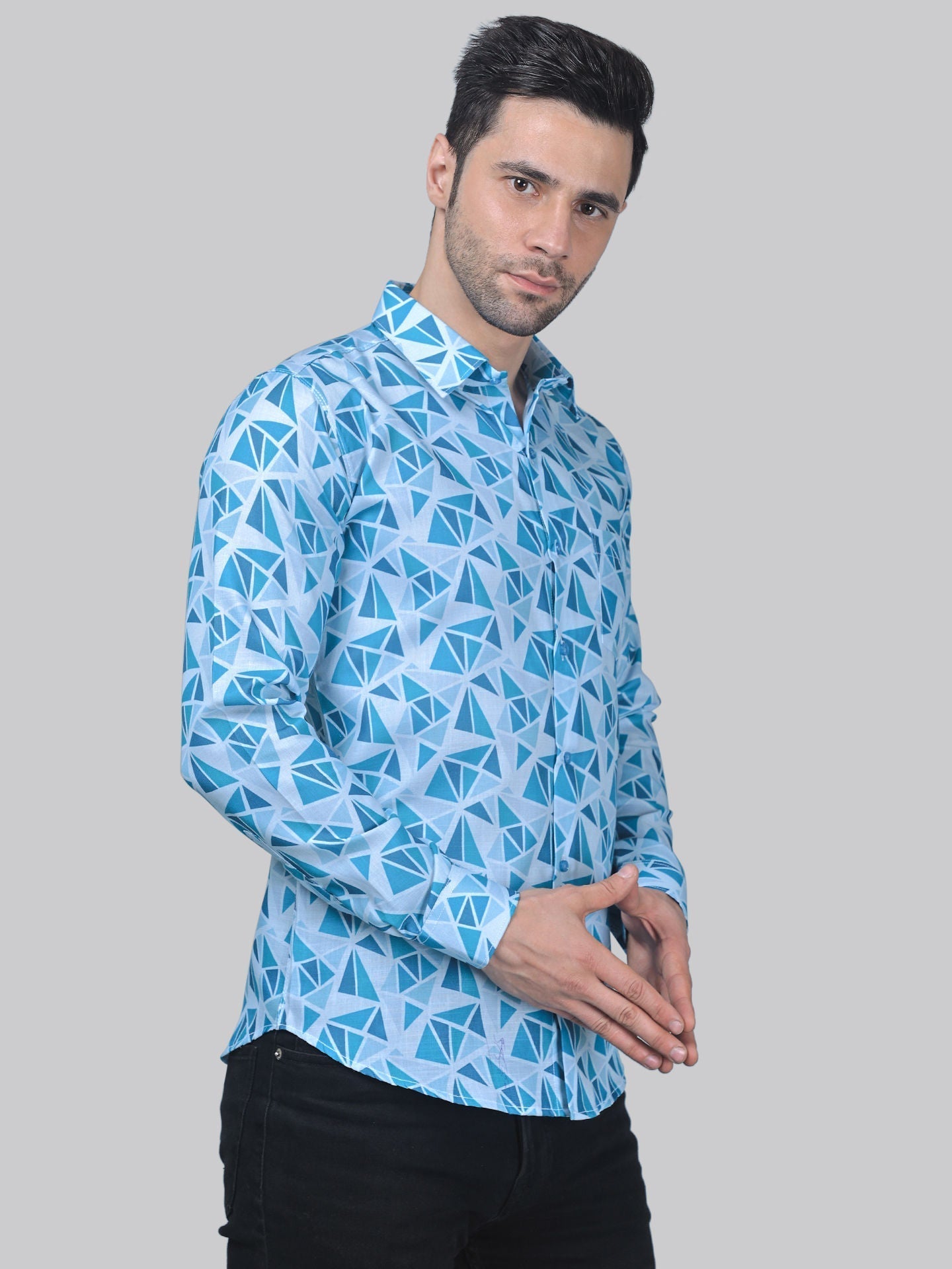 Chic-industrial Men's Printed Full Sleeve Casual Linen Shirt - TryBuy® USA🇺🇸