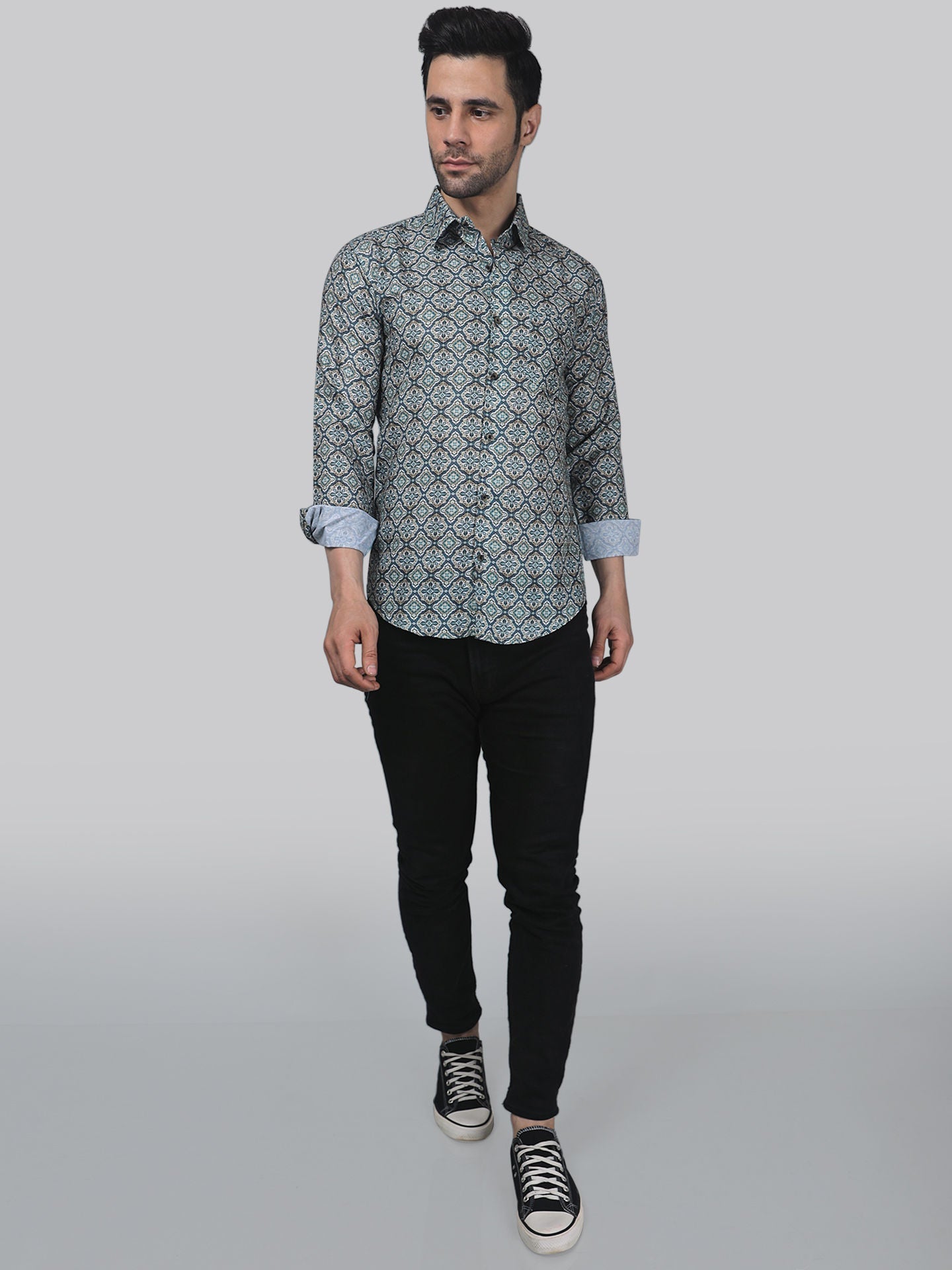 Exotic-glam Men's Printed Full Sleeve Casual Linen Shirt - TryBuy® USA🇺🇸