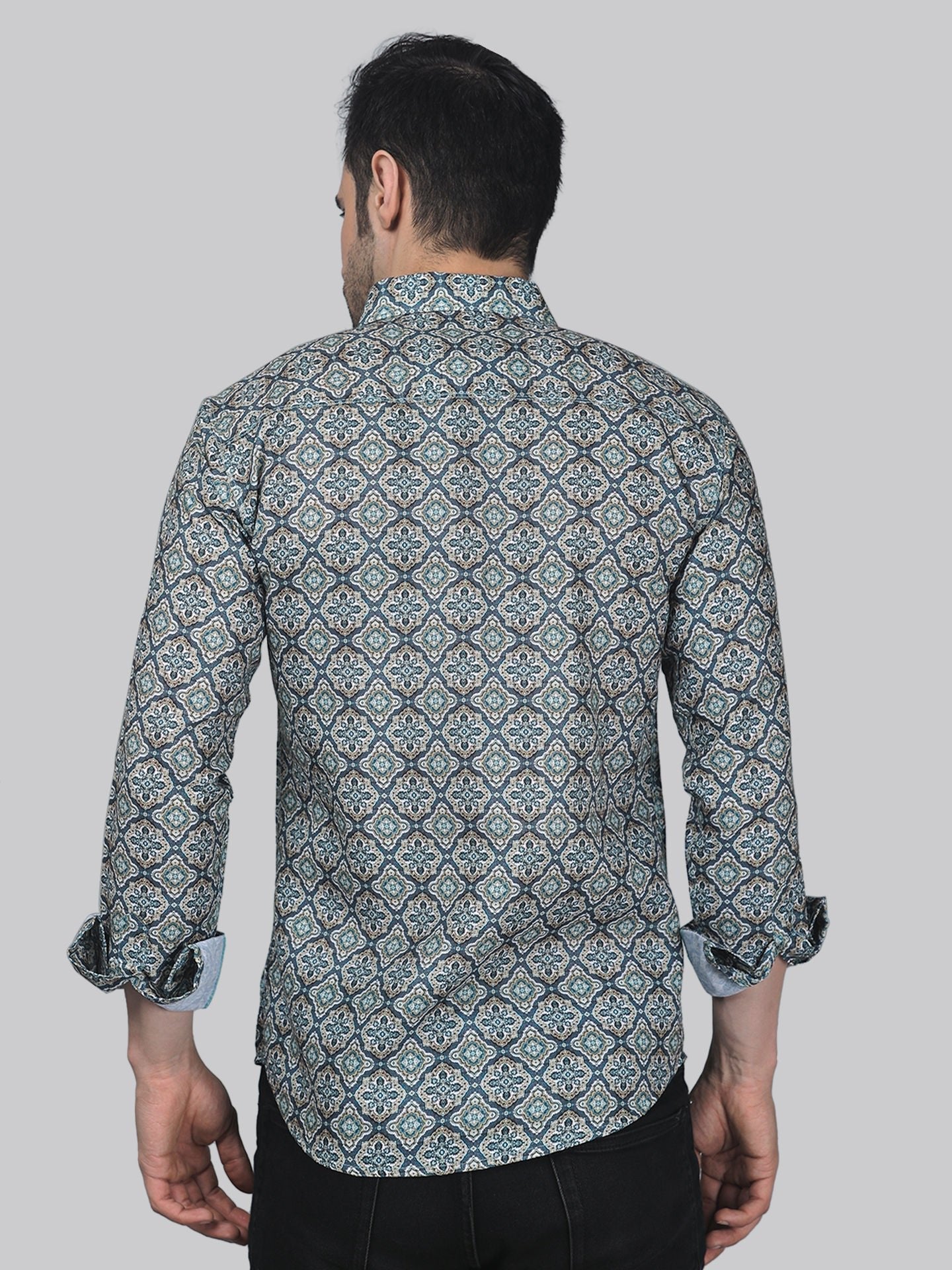 Exotic-glam Men's Printed Full Sleeve Casual Linen Shirt - TryBuy® USA🇺🇸