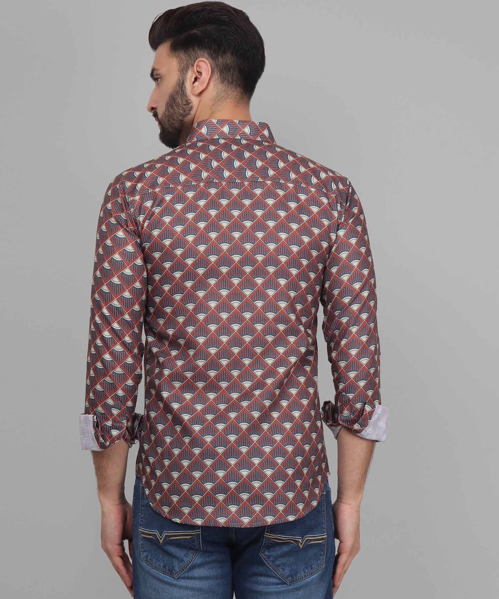 Flamboyant Men's Printed Full Sleeve Casual Linen Shirt - TryBuy® USA🇺🇸