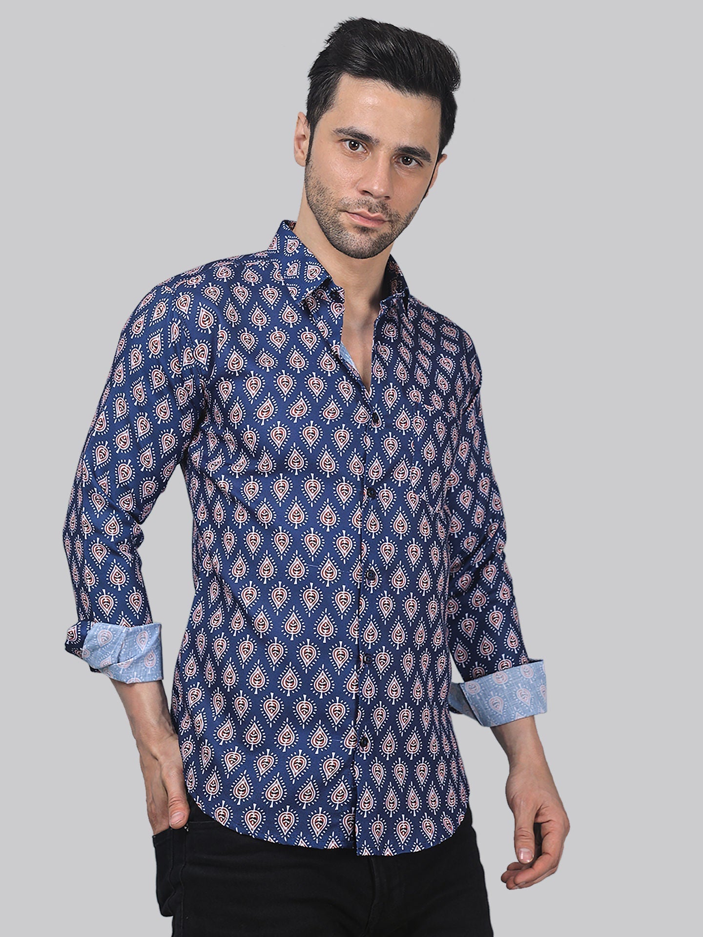 Majestic Marble Men's Printed Full Sleeve Casual Linen Shirt - TryBuy® USA🇺🇸