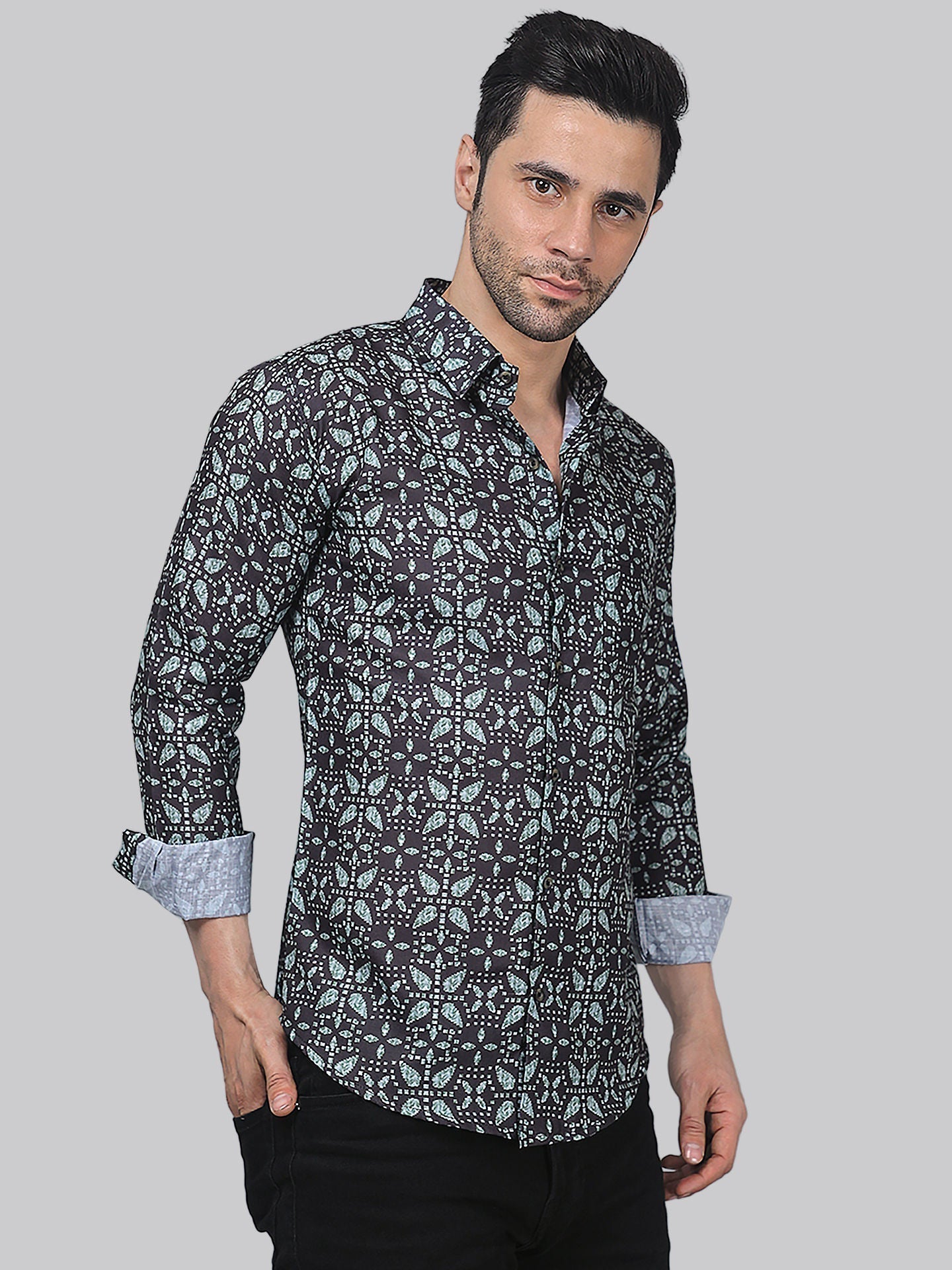 Mauve Magic Men's Printed Full Sleeve Casual Linen Shirt - TryBuy® USA🇺🇸