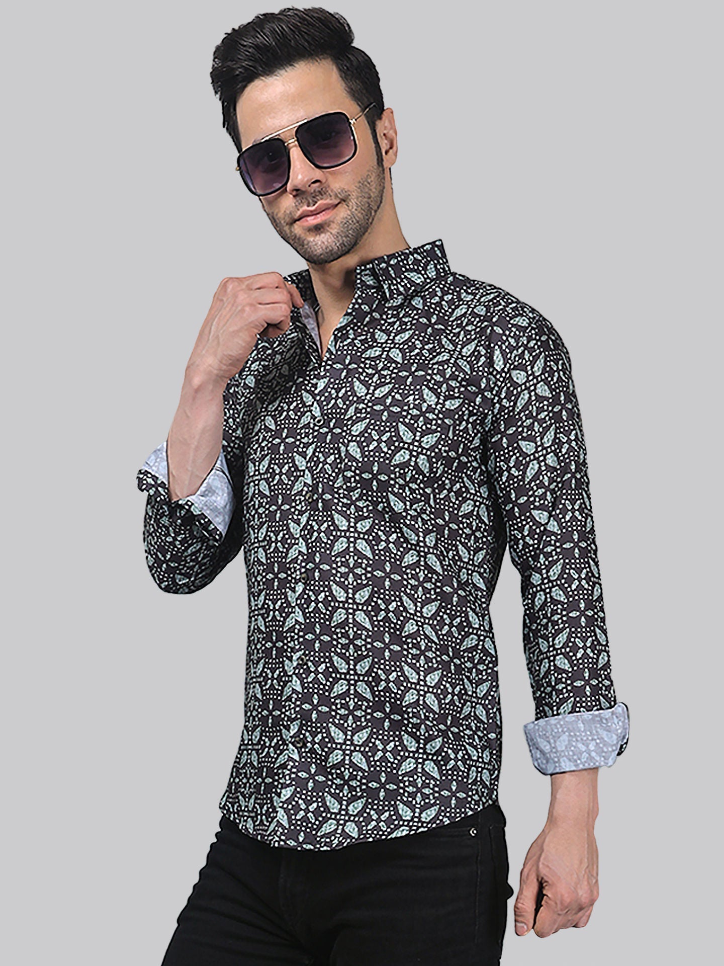 Mauve Magic Men's Printed Full Sleeve Casual Linen Shirt - TryBuy® USA🇺🇸