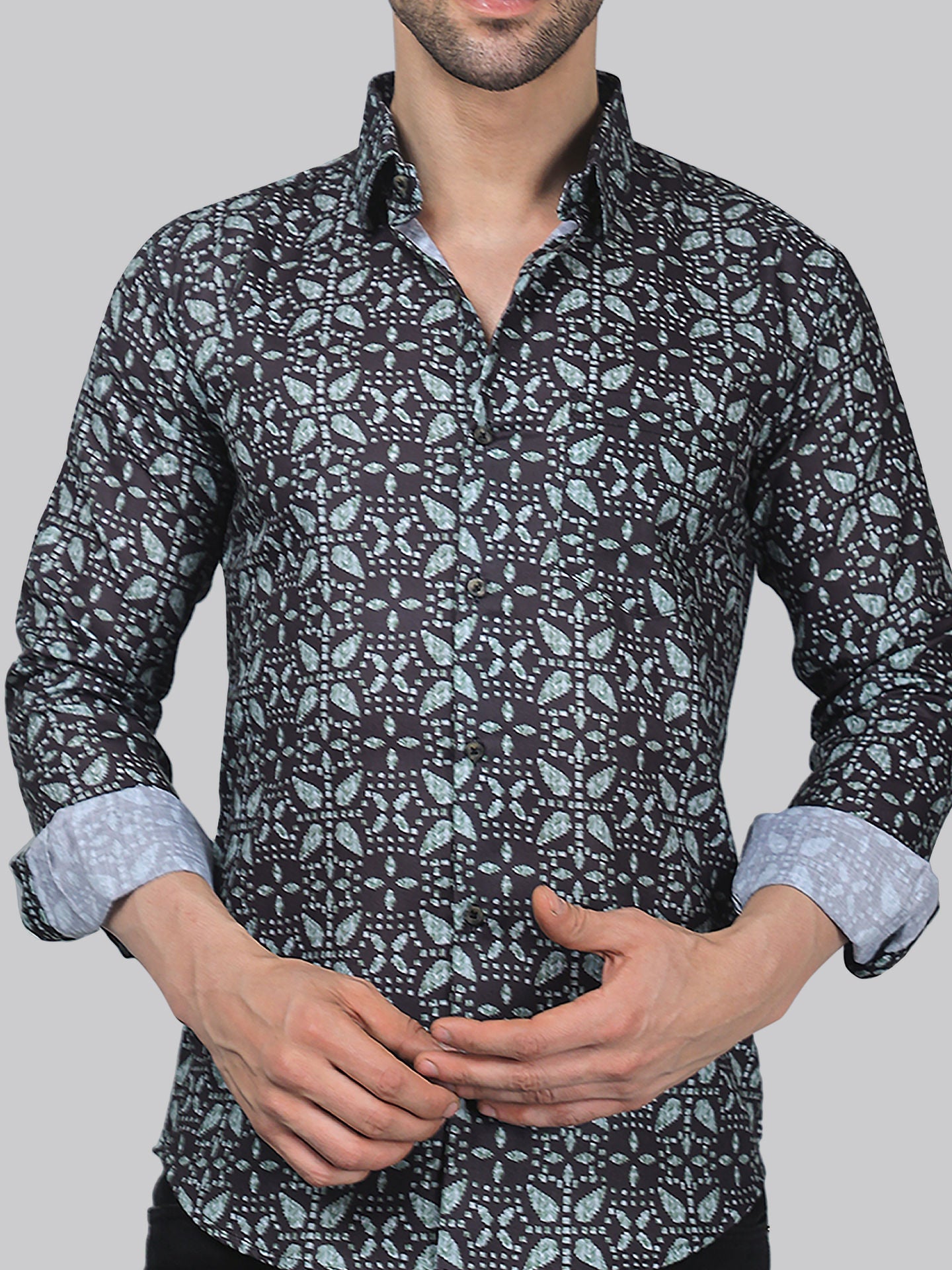 Mauve Magic Men's Printed Full Sleeve Casual Linen Shirt - TryBuy® USA🇺🇸