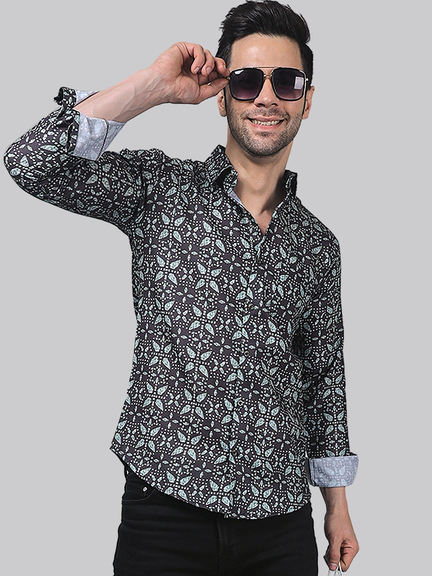 Mauve Magic Men's Printed Full Sleeve Casual Linen Shirt - TryBuy® USA🇺🇸