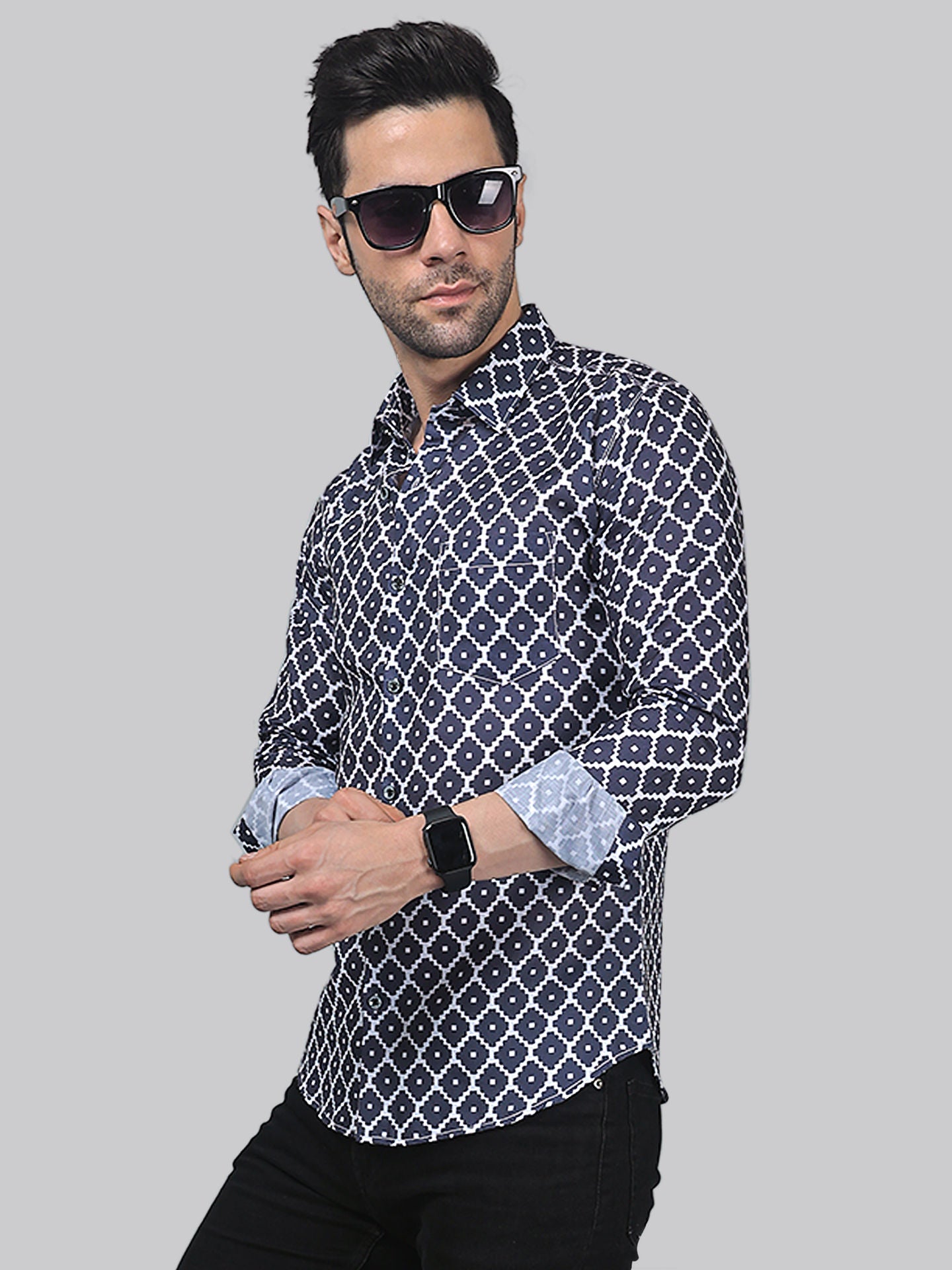 Opulent Men's Printed Full Sleeve Casual Linen Shirt - TryBuy® USA🇺🇸