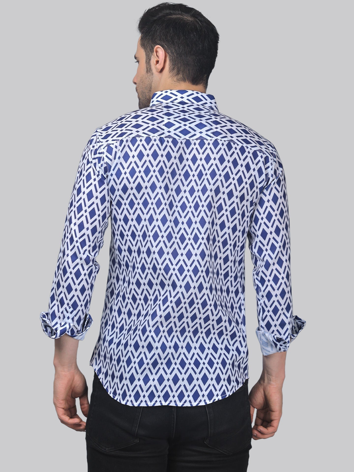 Pre-Raphaelite Men's Printed Full Sleeve Casual Linen Shirt - TryBuy® USA🇺🇸