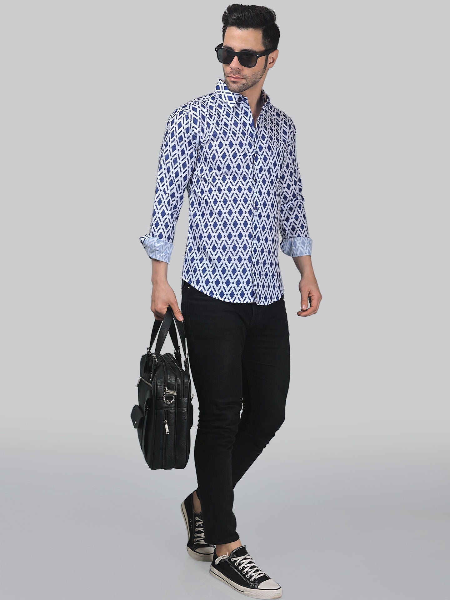 Pre-Raphaelite Men's Printed Full Sleeve Casual Linen Shirt - TryBuy® USA🇺🇸