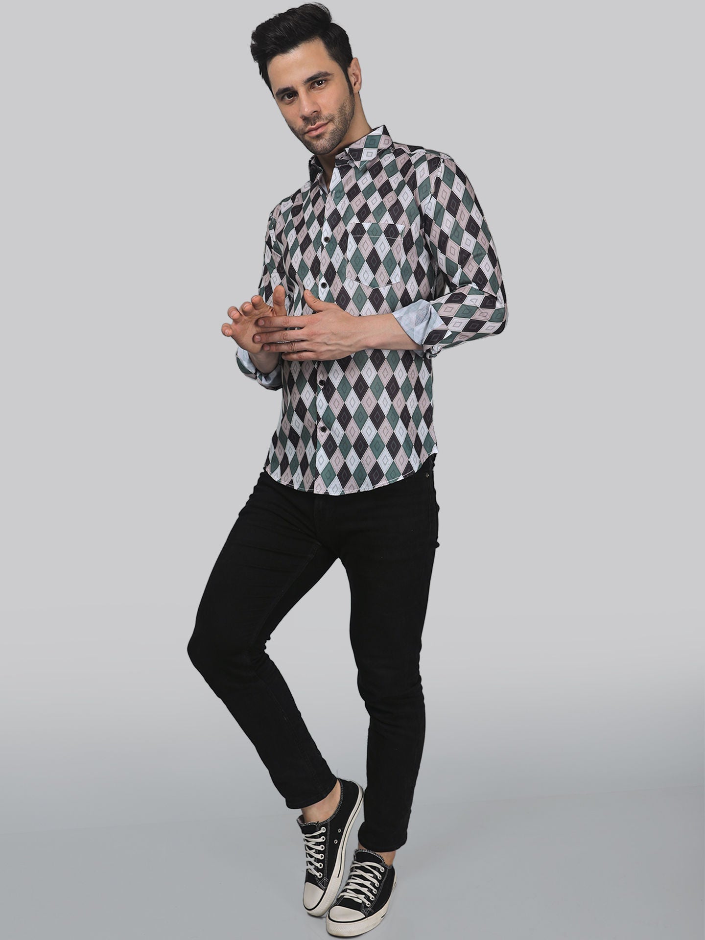 Preppy Men's Printed Full Sleeve Casual Linen Shirt - TryBuy® USA🇺🇸