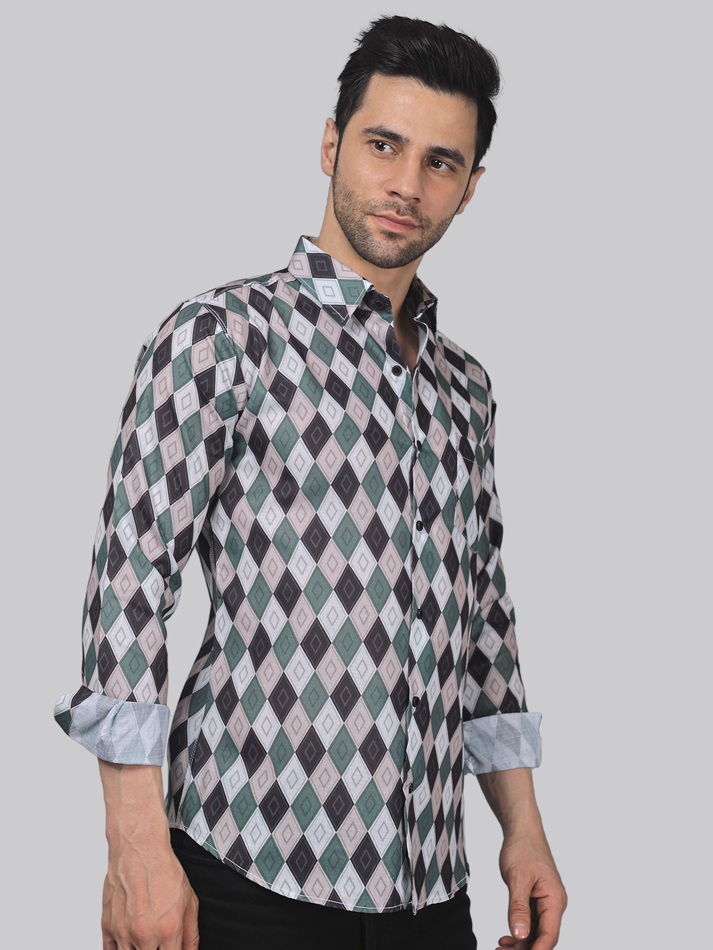 Preppy Men's Printed Full Sleeve Casual Linen Shirt - TryBuy® USA🇺🇸