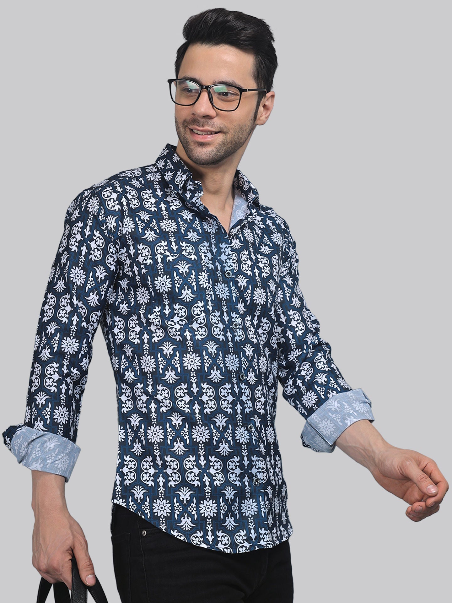 Serene Men's Printed Full Sleeve Casual Linen Shirt - TryBuy® USA🇺🇸