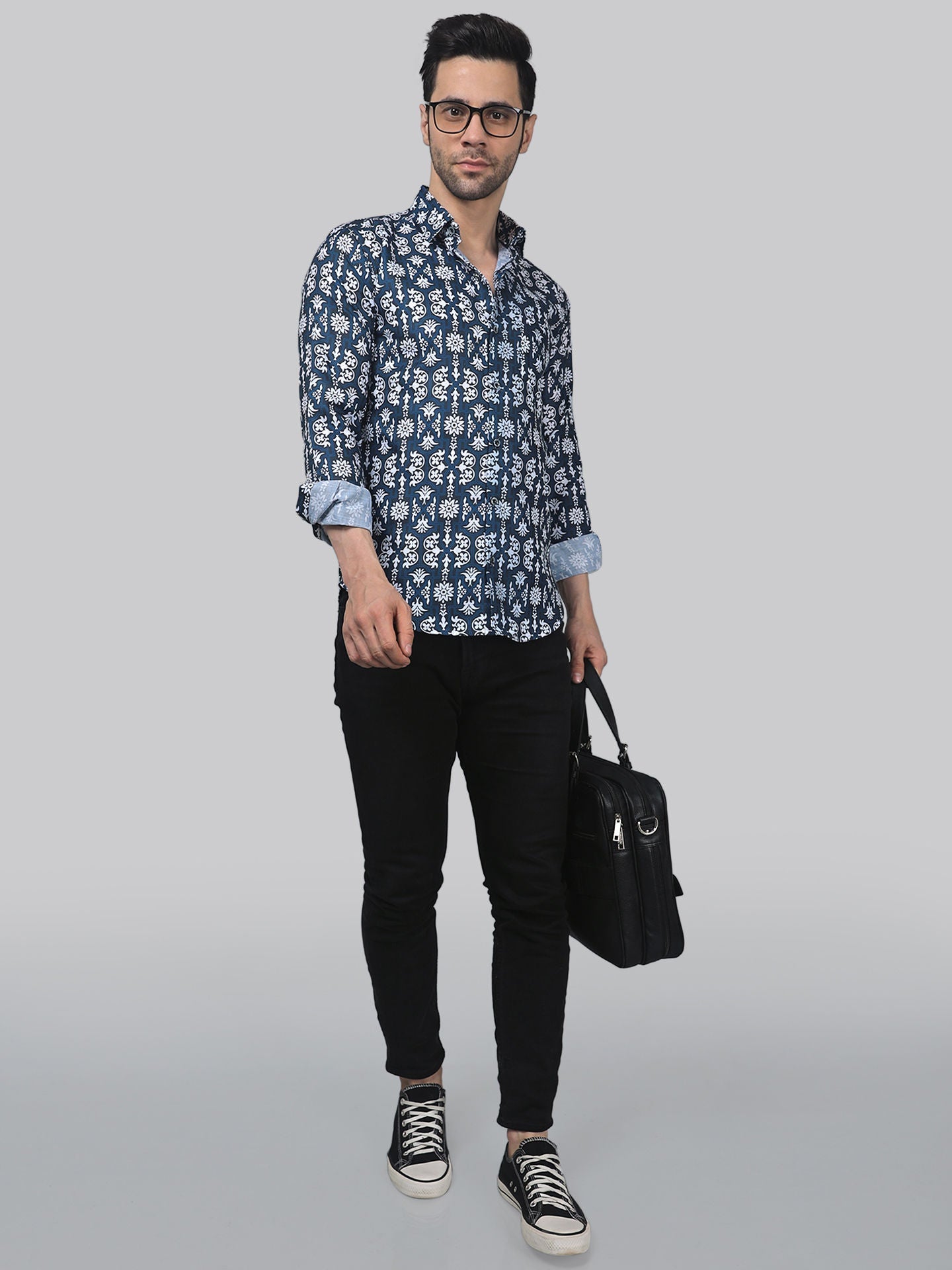 Serene Men's Printed Full Sleeve Casual Linen Shirt - TryBuy® USA🇺🇸