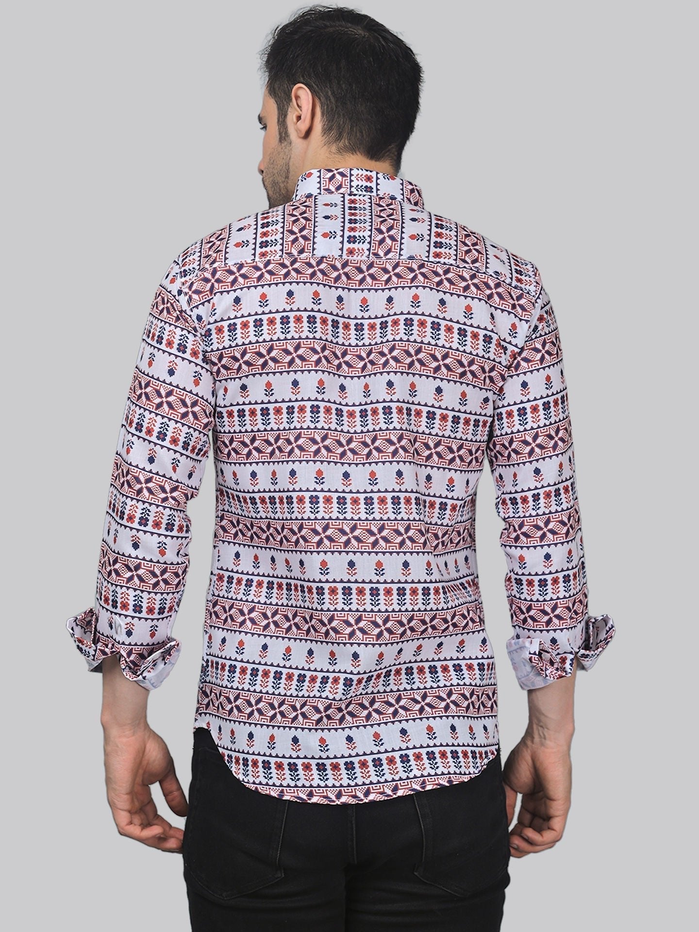 Starry Night Men's Printed Full Sleeve Casual Linen Shirt - TryBuy® USA🇺🇸