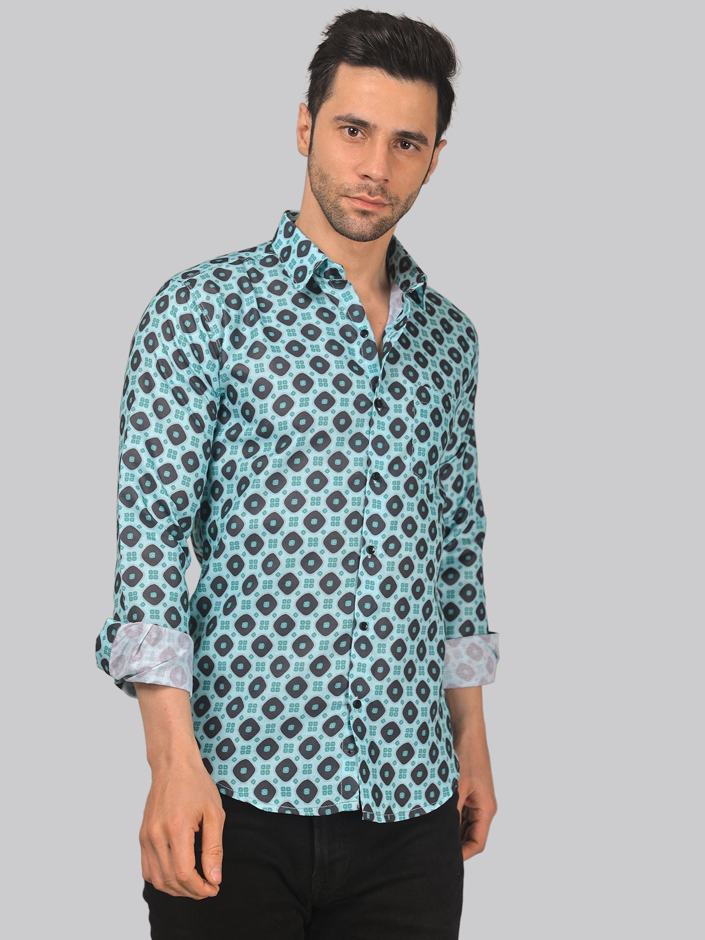 Street-glam Men's Printed Full Sleeve Casual Linen Shirt - TryBuy® USA🇺🇸