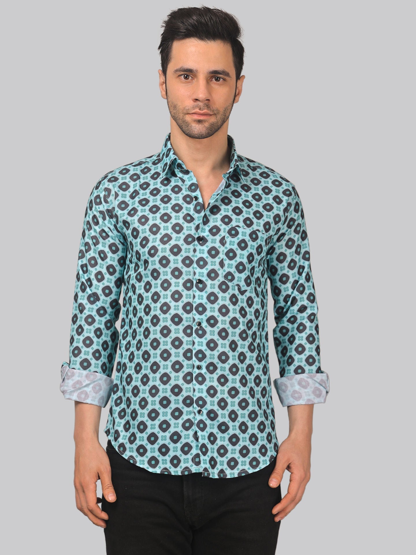 Street-glam Men's Printed Full Sleeve Casual Linen Shirt - TryBuy® USA🇺🇸