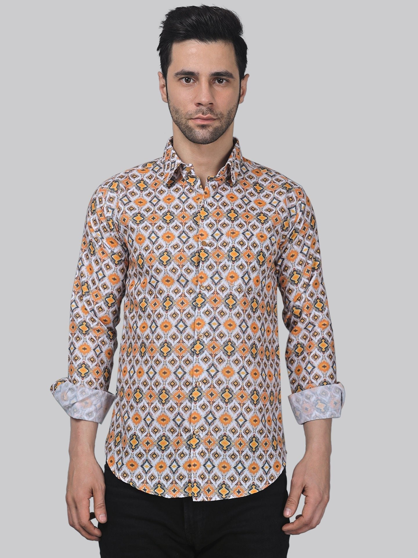 Tropical-luxe Men's Printed Full Sleeve Casual Linen Shirt - TryBuy® USA🇺🇸