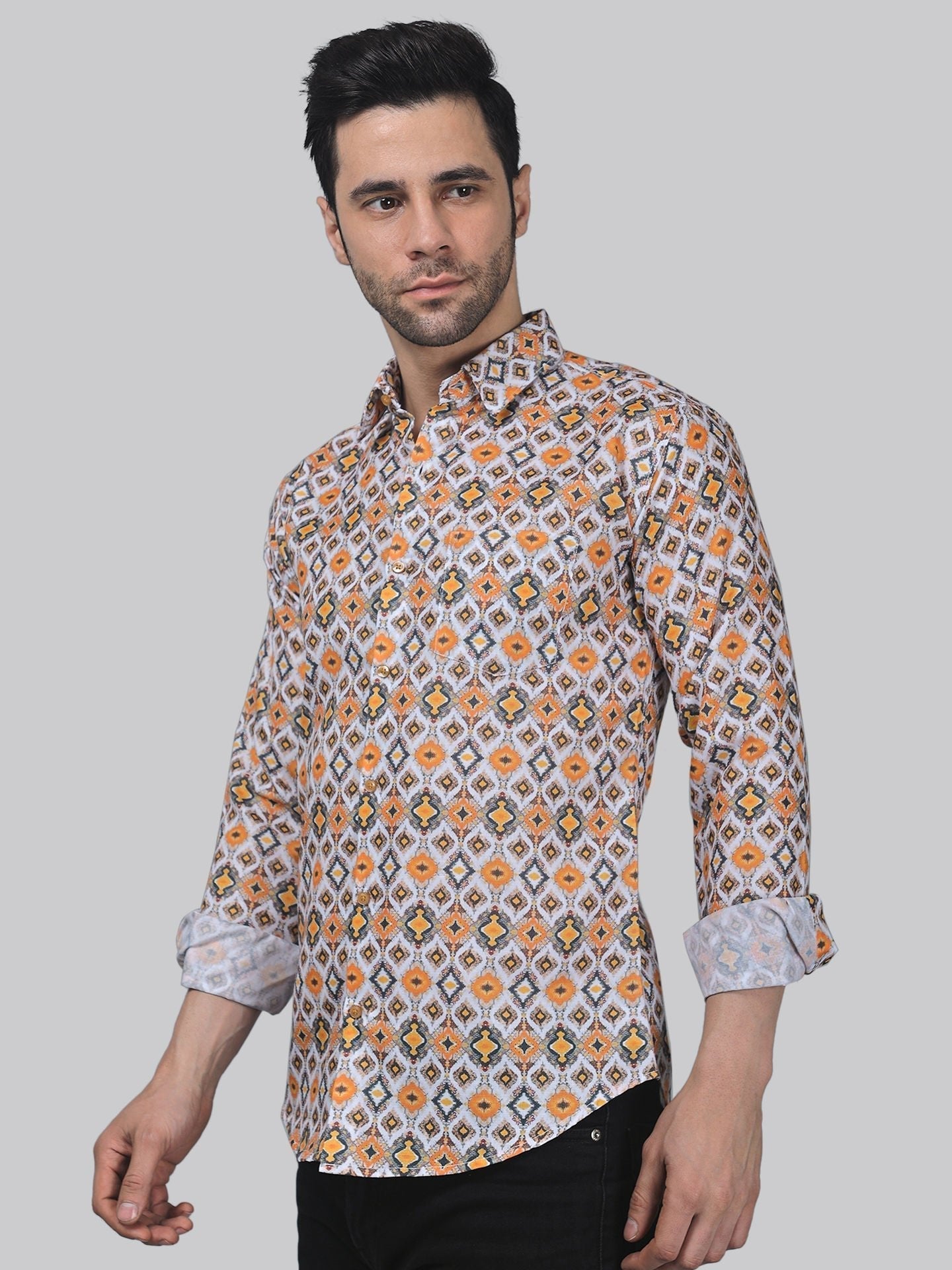 Tropical-luxe Men's Printed Full Sleeve Casual Linen Shirt - TryBuy® USA🇺🇸