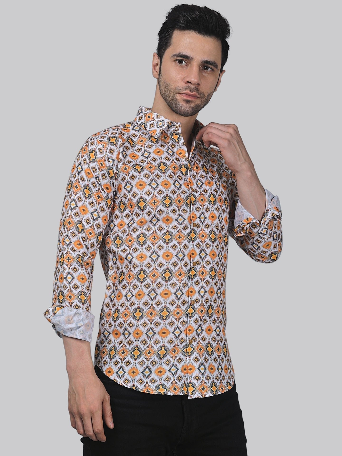 Tropical-luxe Men's Printed Full Sleeve Casual Linen Shirt - TryBuy® USA🇺🇸