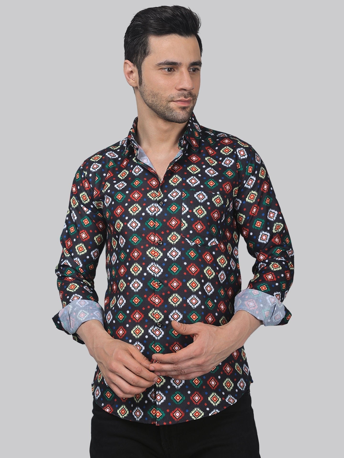 Tropical Men's Printed Full Sleeve Casual Linen Shirt - TryBuy® USA🇺🇸