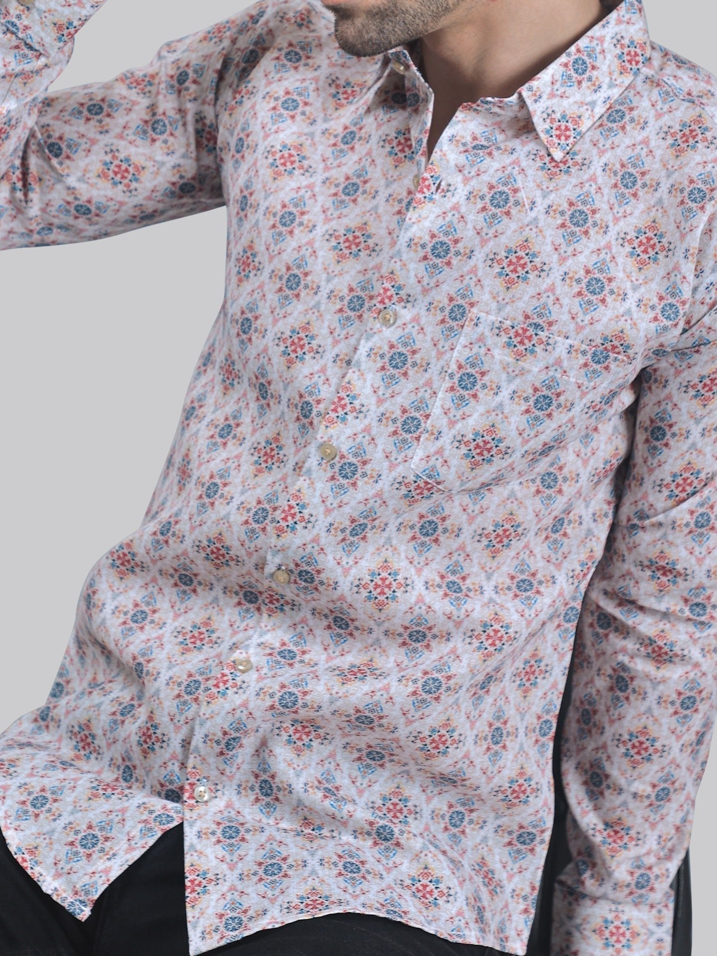 TryBuy Exclusive Men's Printed Full Sleeve Casual Linen Shirt - TryBuy® USA🇺🇸