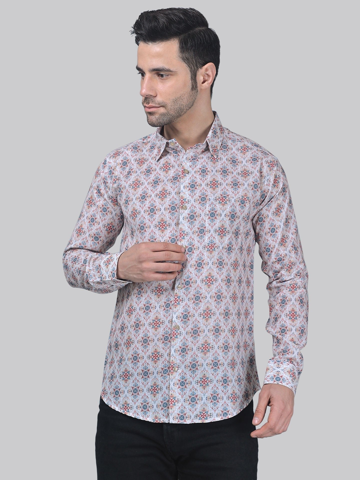 TryBuy Exclusive Men's Printed Full Sleeve Casual Linen Shirt - TryBuy® USA🇺🇸