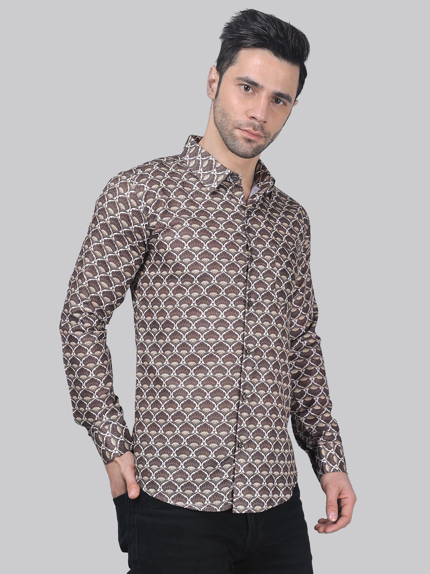 TryBuy Fancy Full Sleeve Casual Linen Printed Shirt for Men - TryBuy® USA🇺🇸